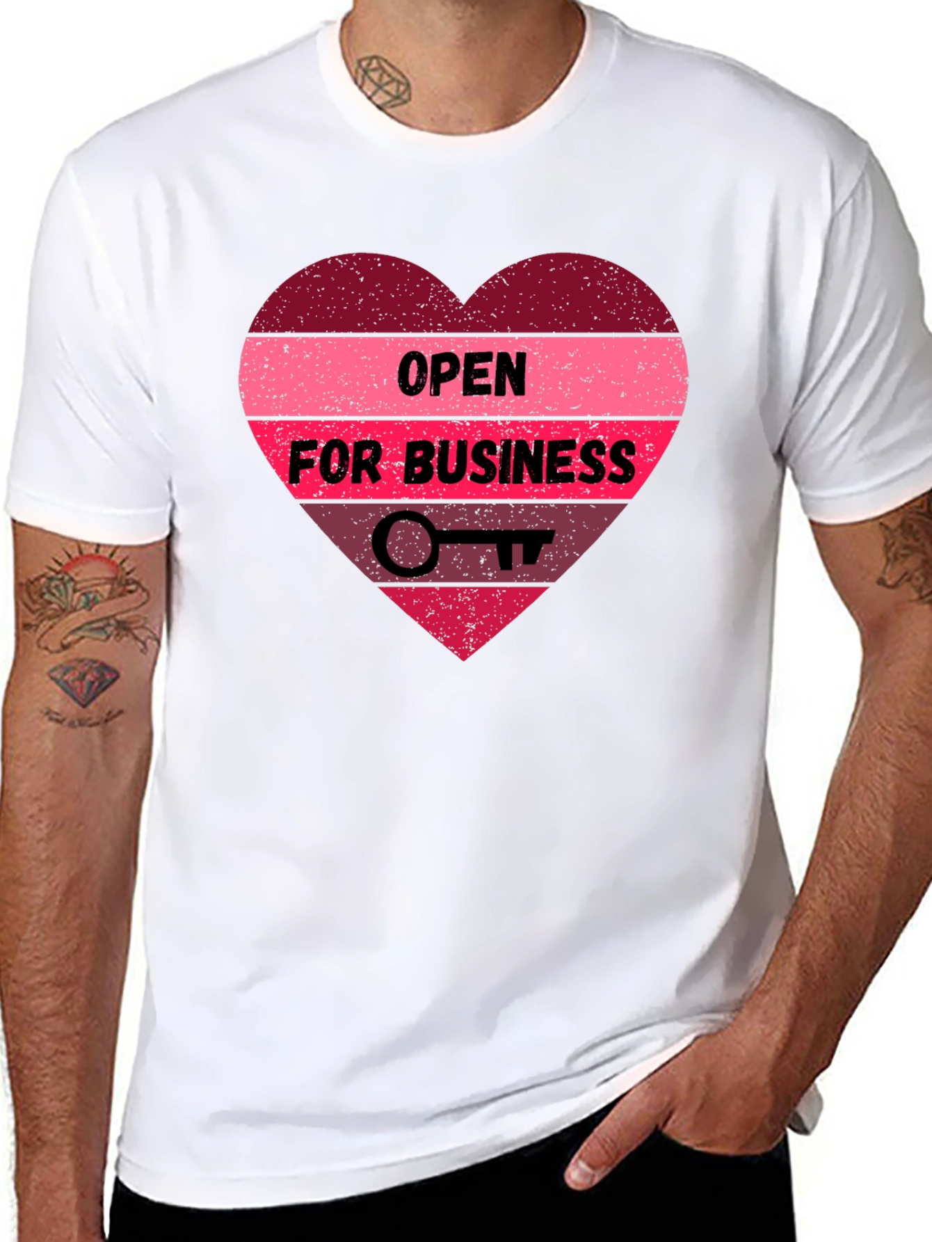 Open for Business Heart Graphic Tee