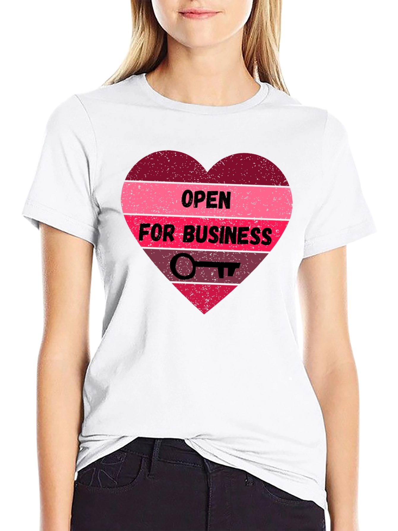 Open for Business Heart Graphic Tee