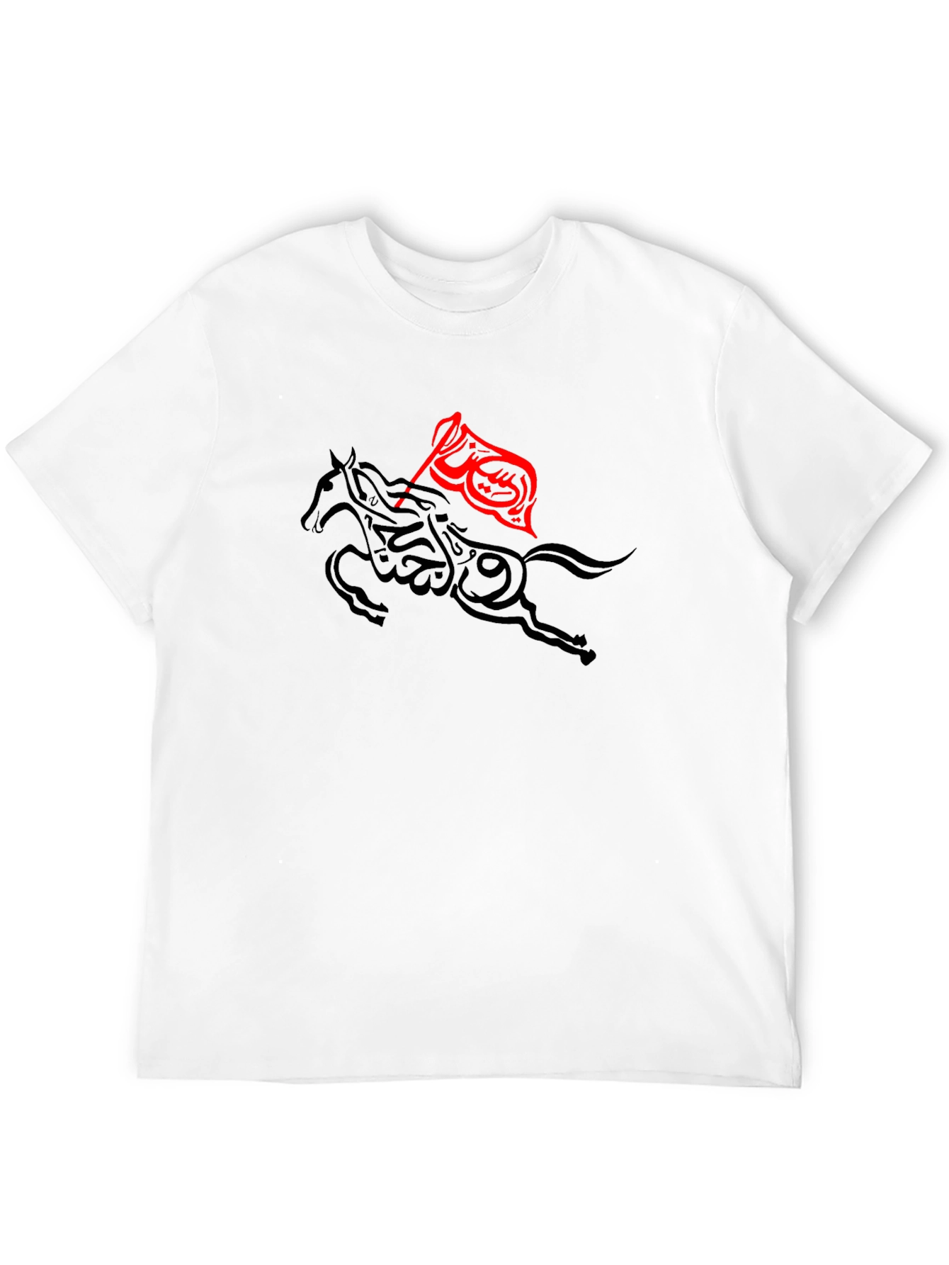 Black T-Shirt with Horse Graphic