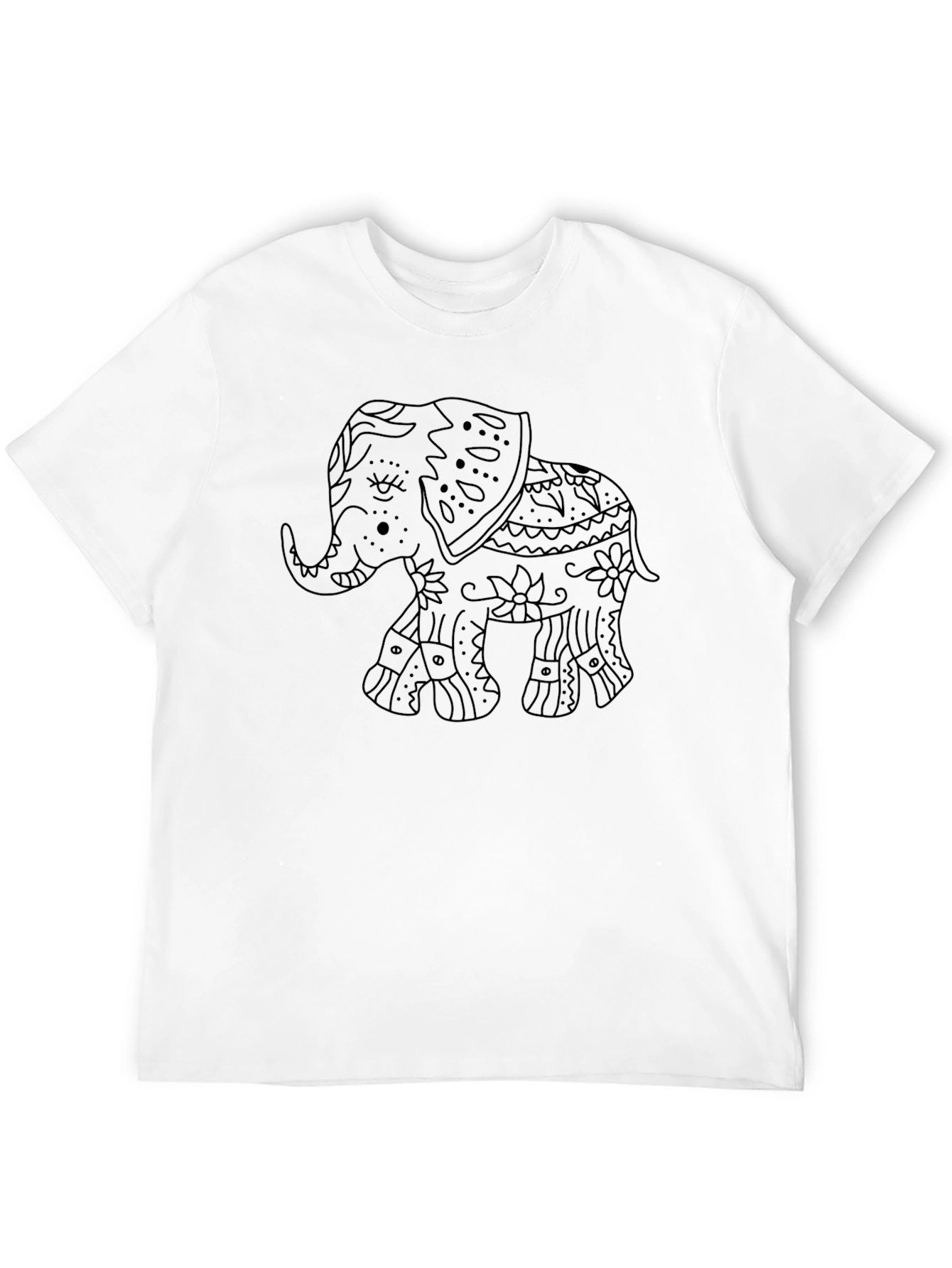 Black Elephant Graphic Tee - Mens Casual