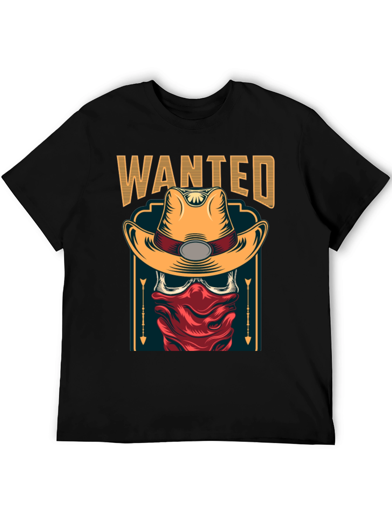 Wanted Cowboy Skull T-Shirt