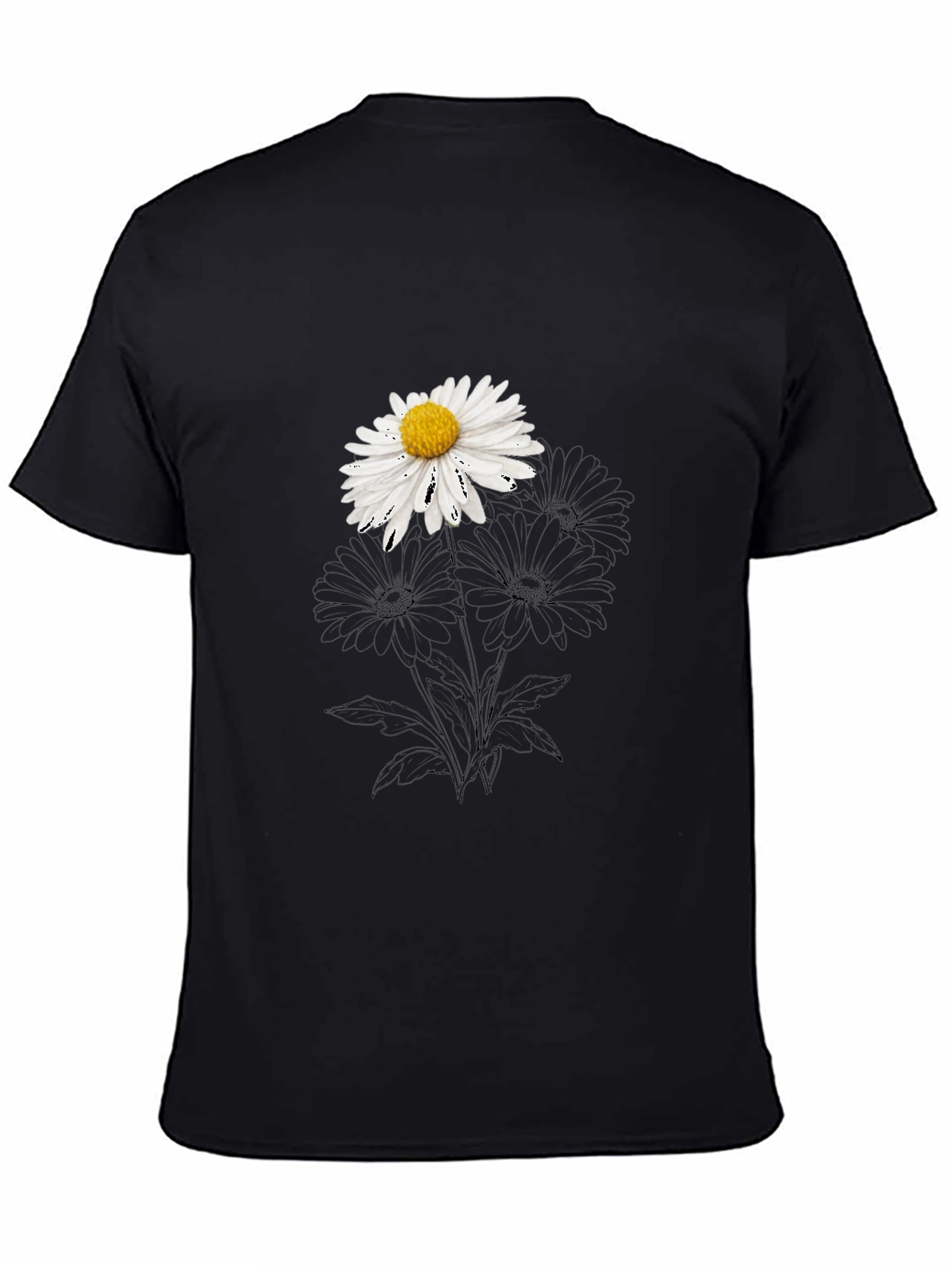 Daisy Graphic Black T-Shirt - Stylish Casual Wear