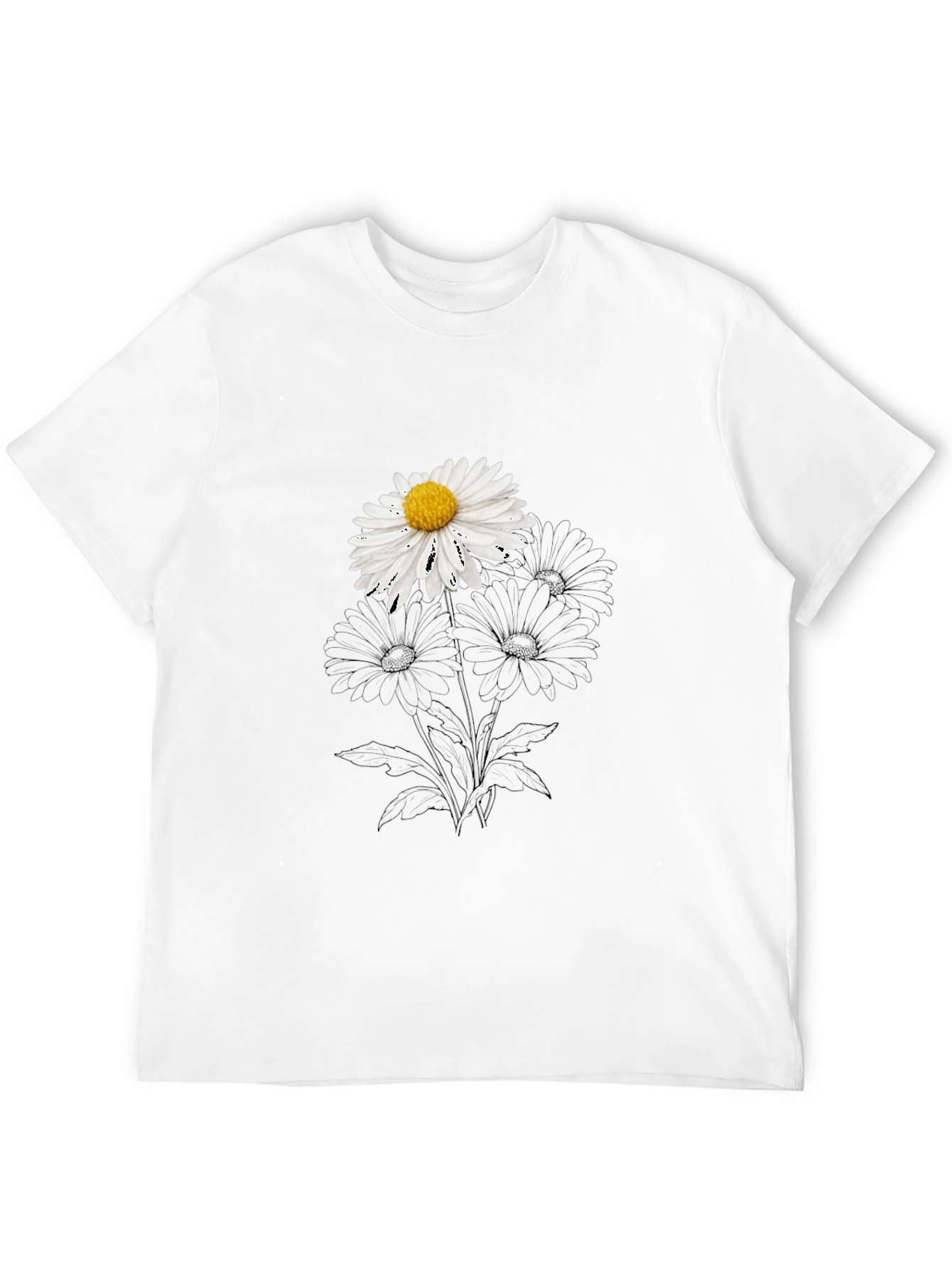 Daisy Graphic Black T-Shirt - Stylish Casual Wear