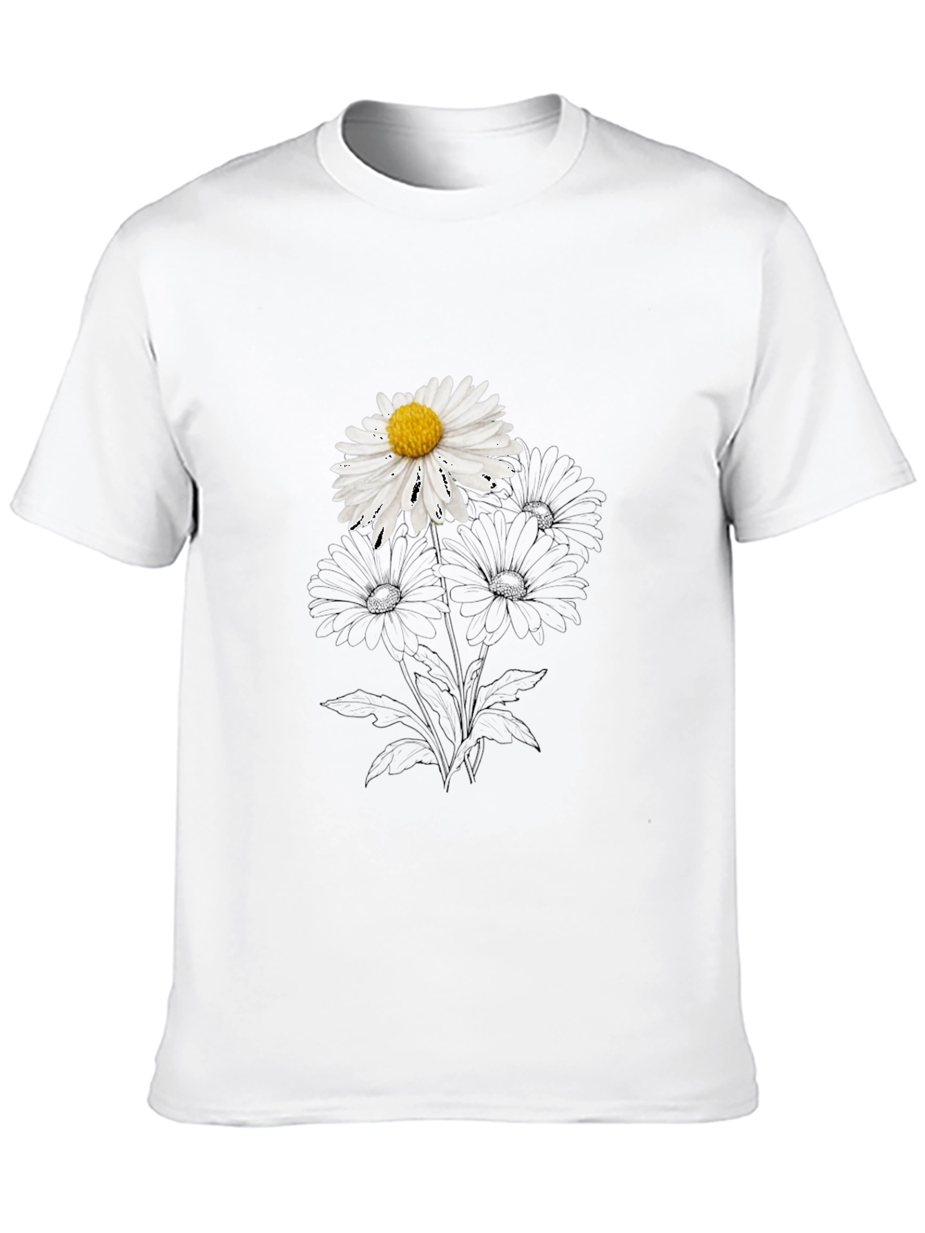 Daisy Graphic Black T-Shirt - Stylish Casual Wear
