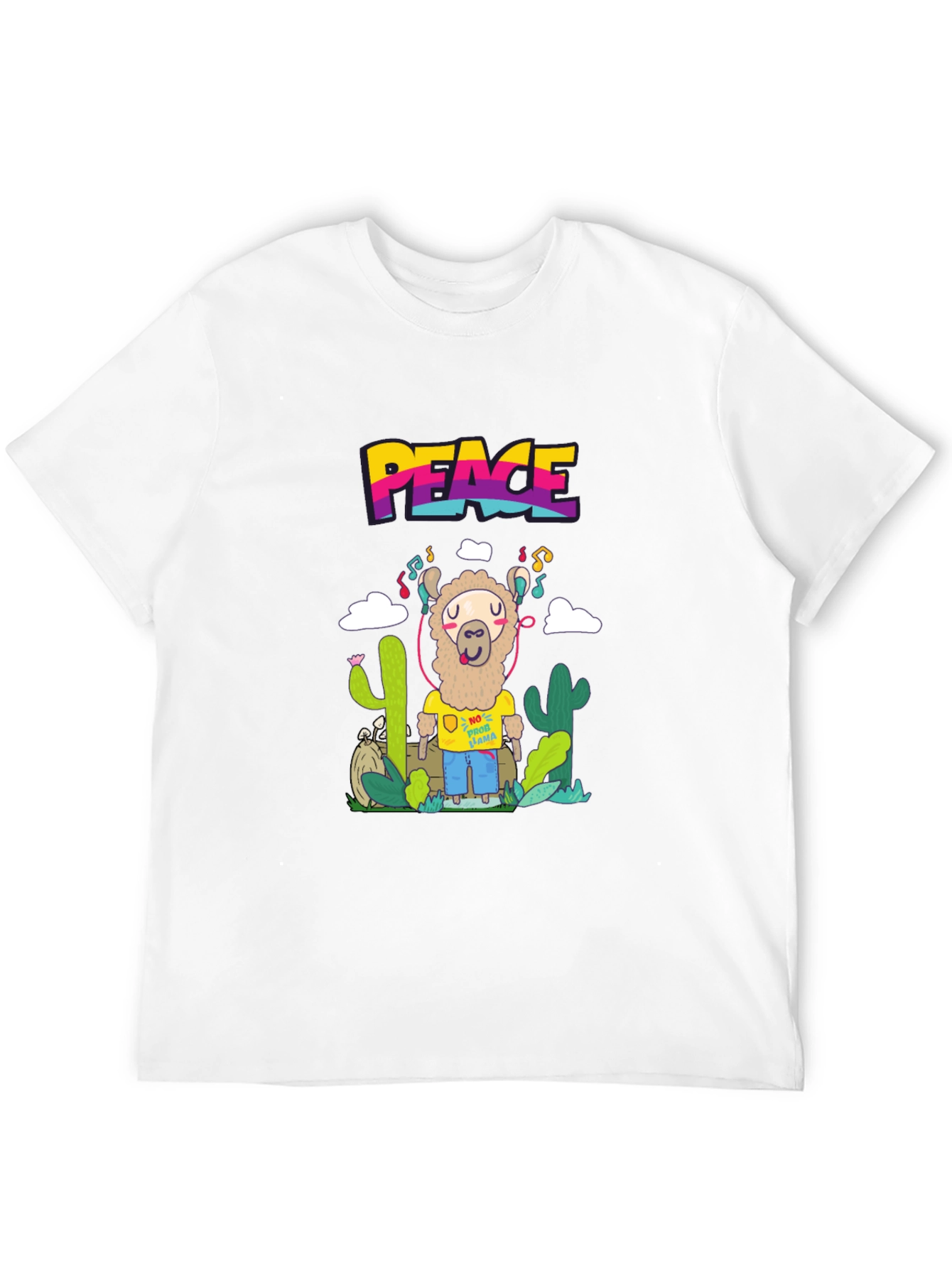 Peace Llama T-Shirt Graphic Tee