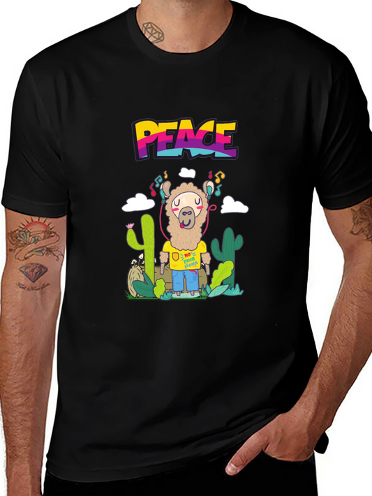 Peace Llama T-Shirt Graphic Tee