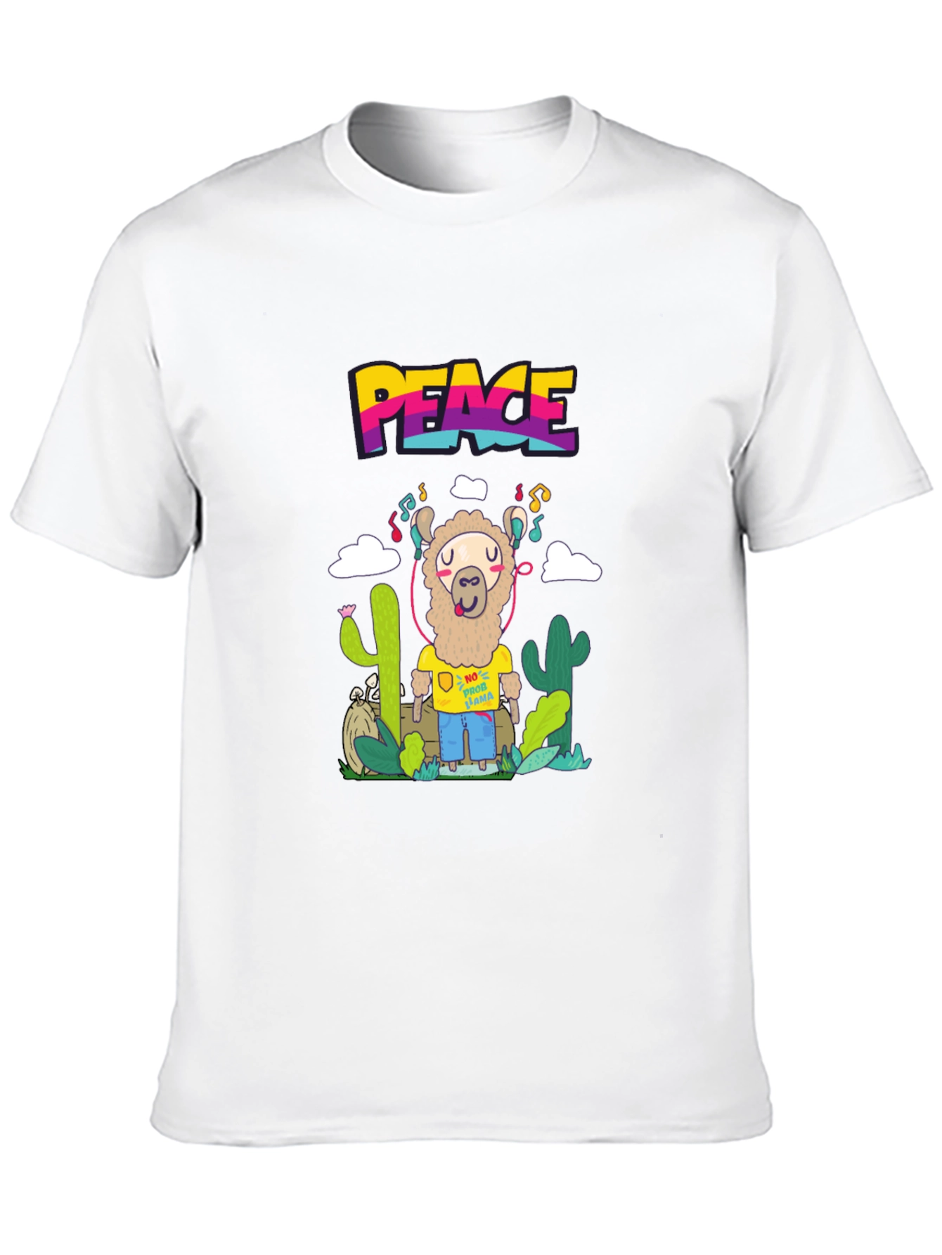 Peace Llama T-Shirt Graphic Tee