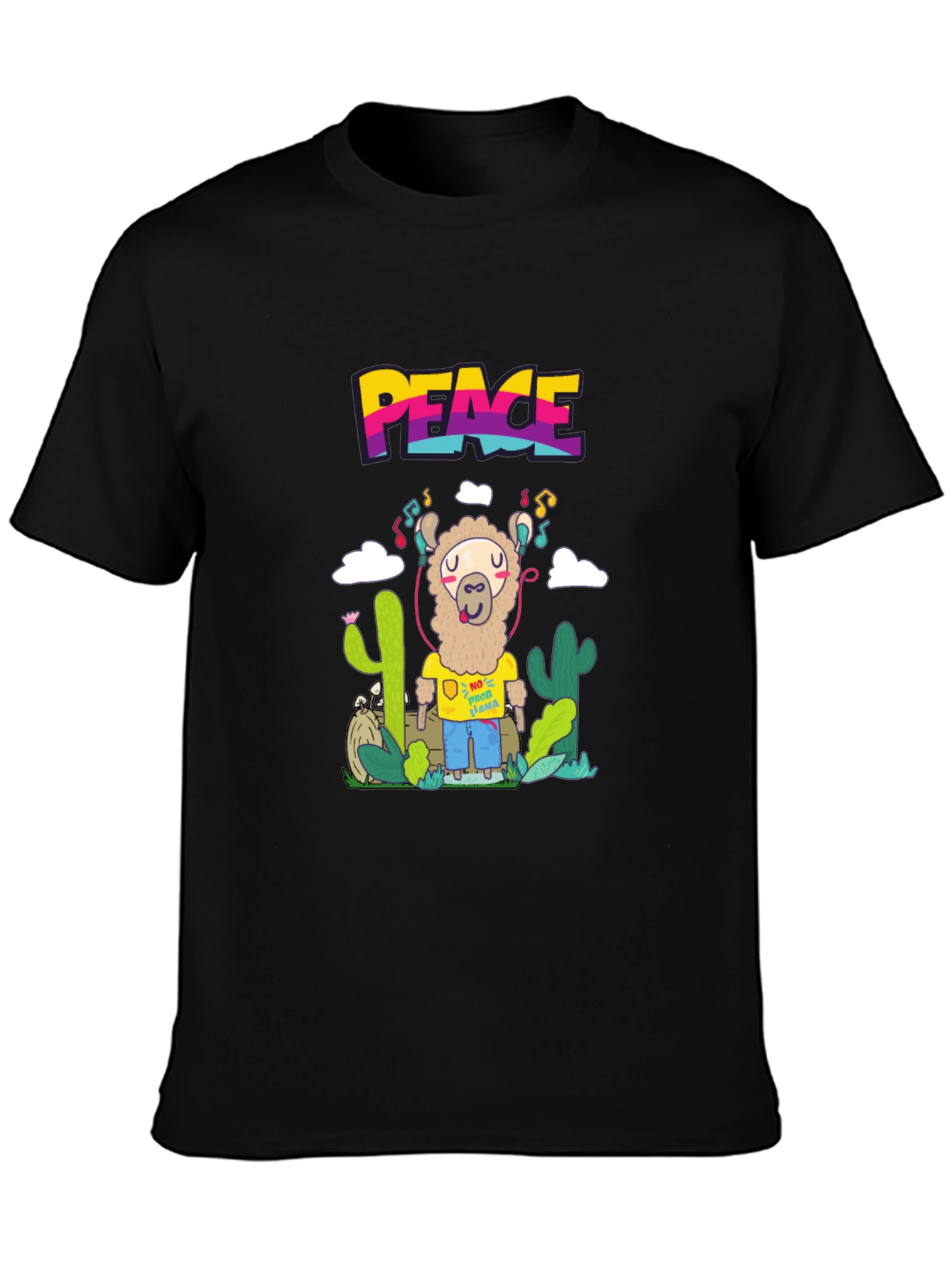 Peace Llama T-Shirt Graphic Tee