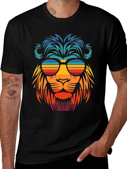 Cool Lion Retro Sunglasses Graphic Tee
