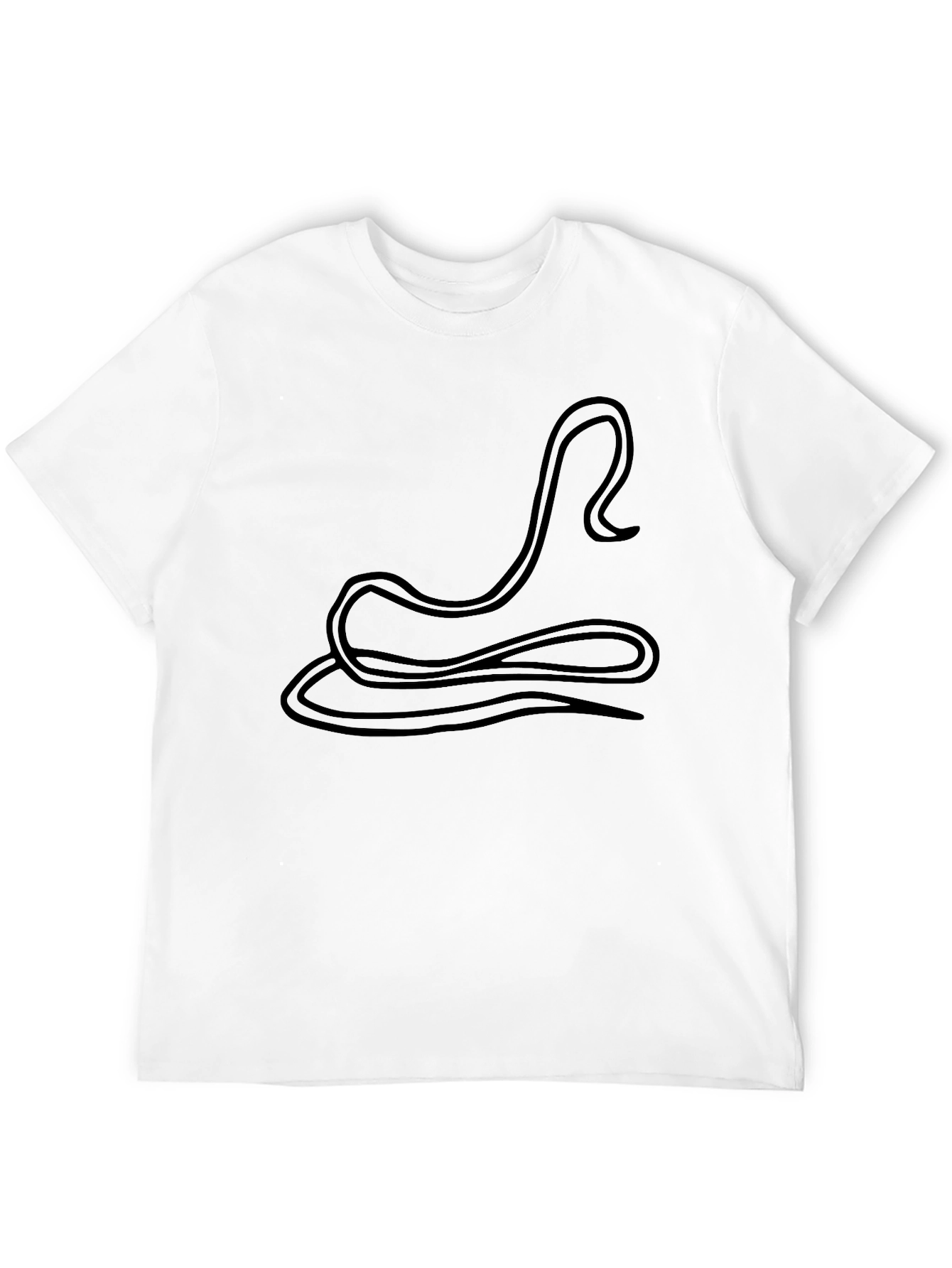 Minimalist Line Art Black T-Shirt