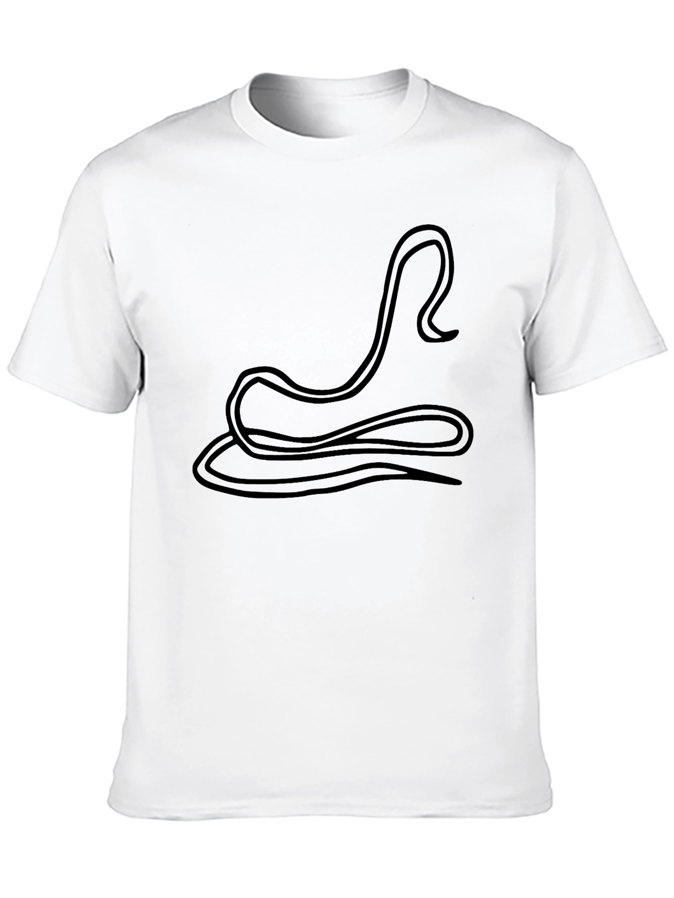 Minimalist Line Art Black T-Shirt