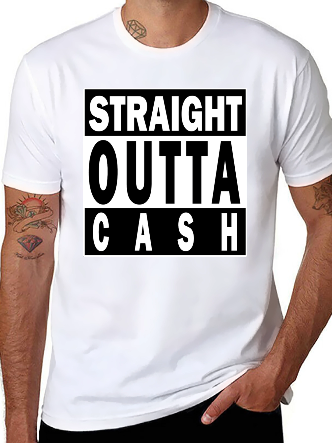 Straight Outta Cash Black Graphic Tee