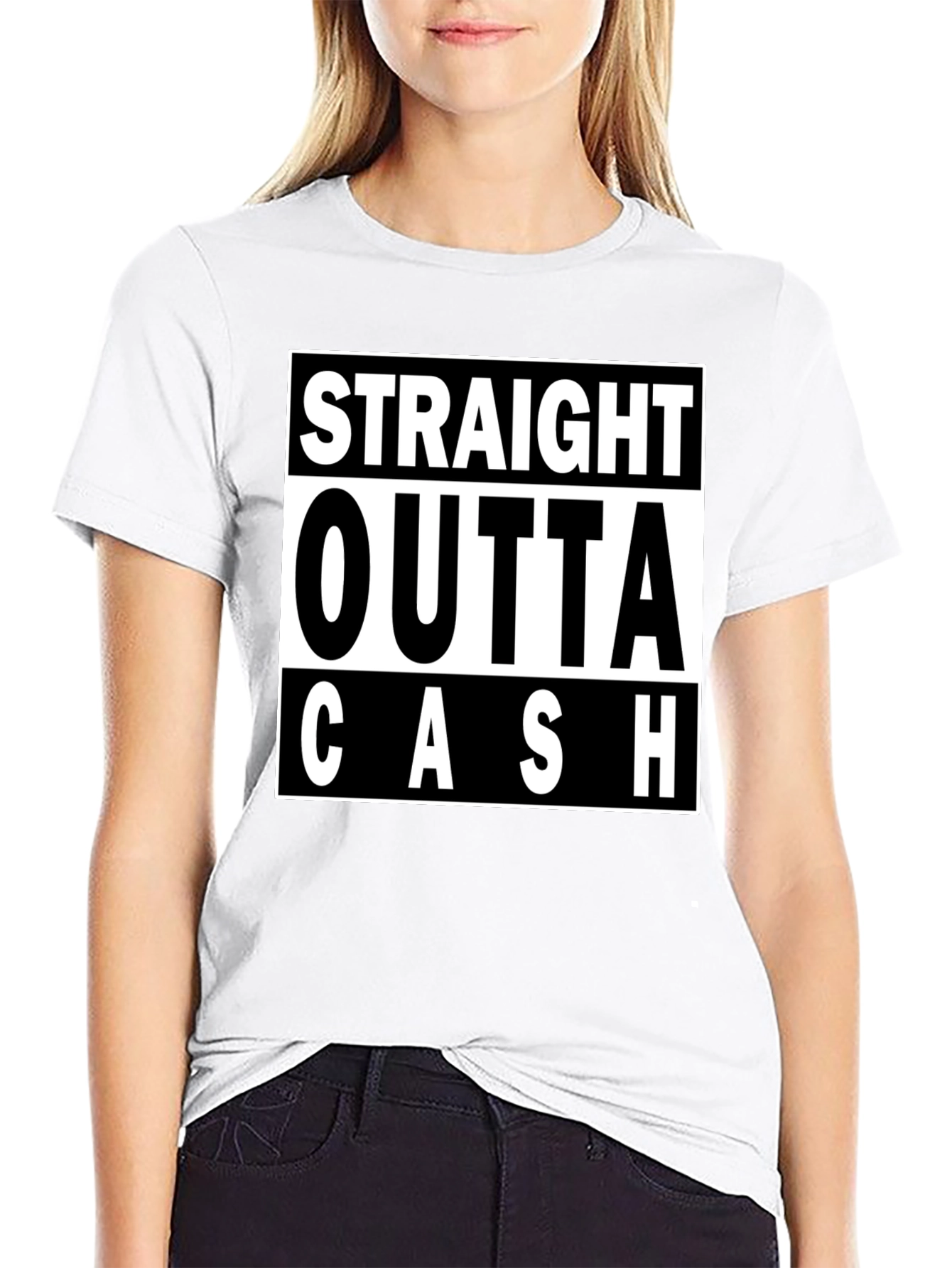 Straight Outta Cash Black Graphic Tee
