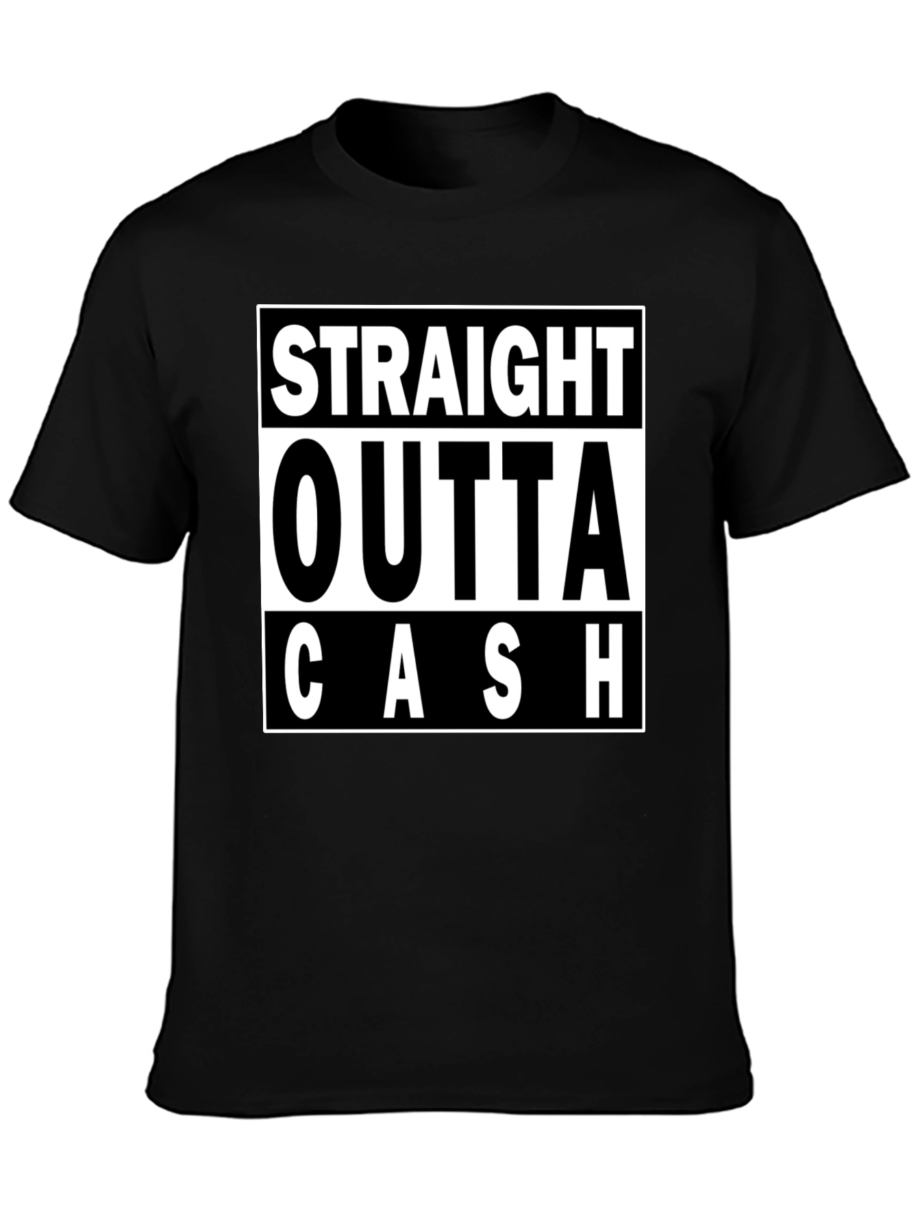 Straight Outta Cash Black Graphic Tee
