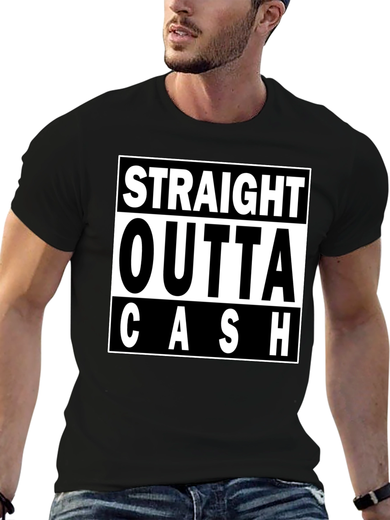 Straight Outta Cash Black Graphic Tee