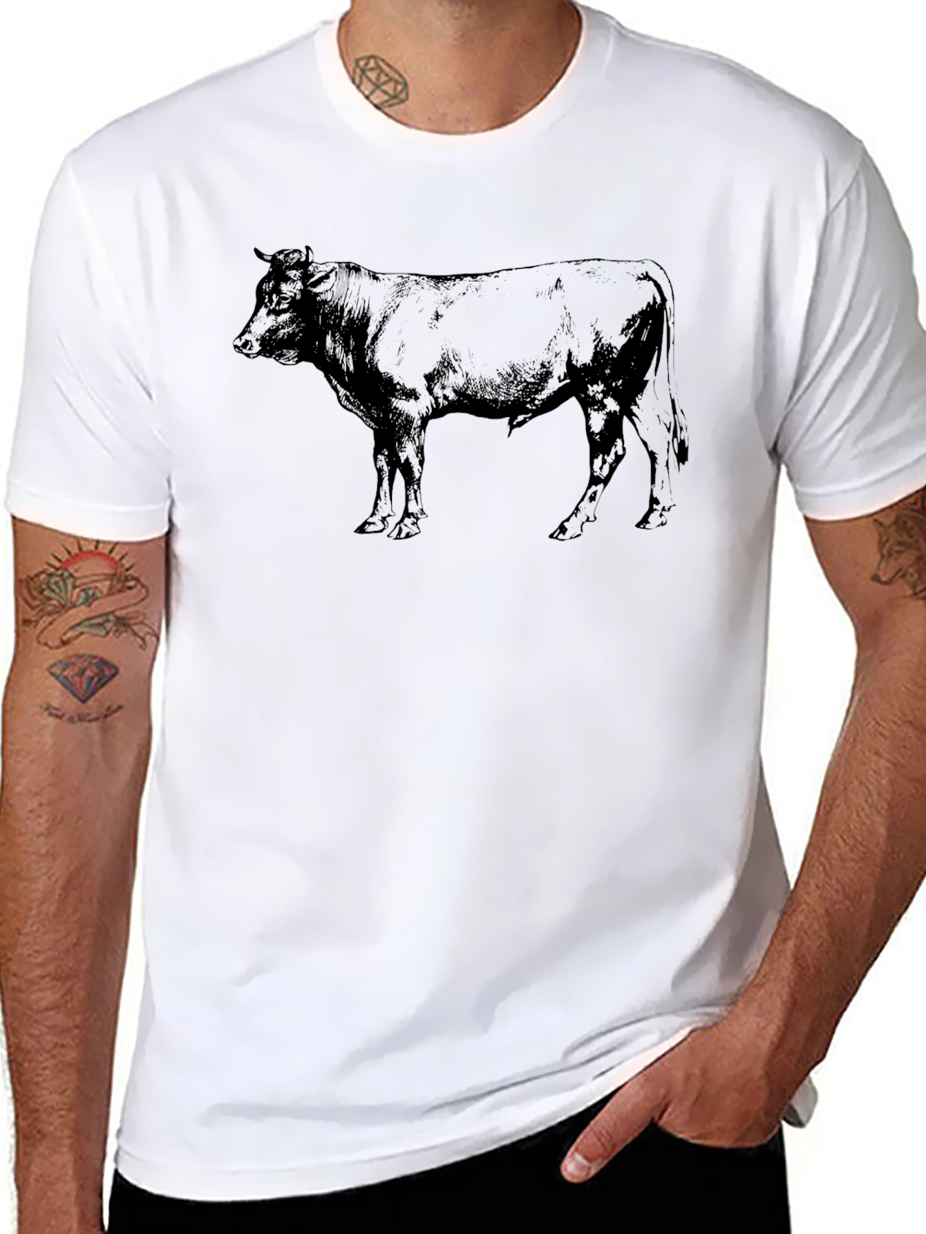 Black Bull Graphic Tee - Mens Casual Shirt