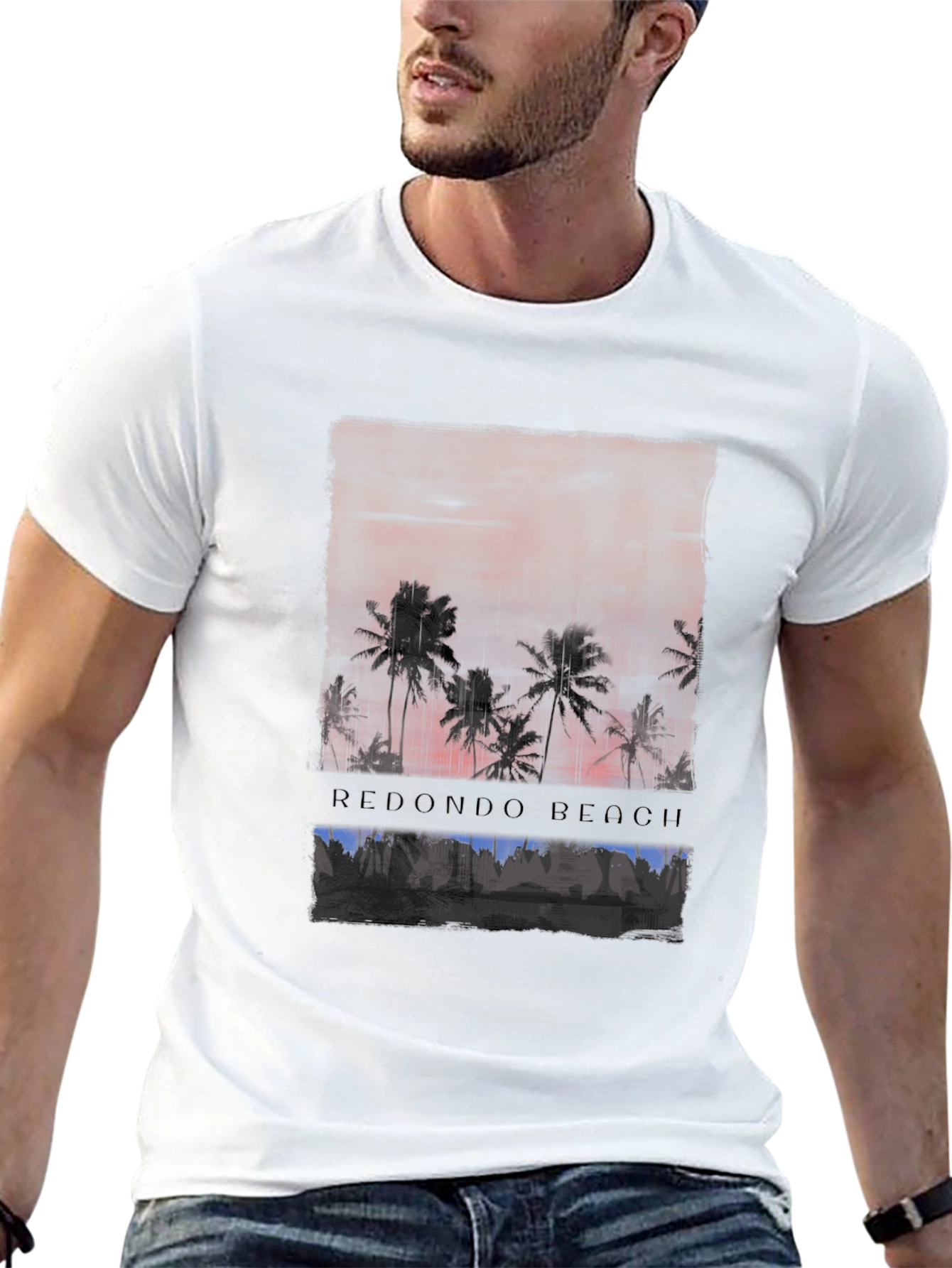 Redondo Beach Graphic T-Shirt Black Cotton Tee