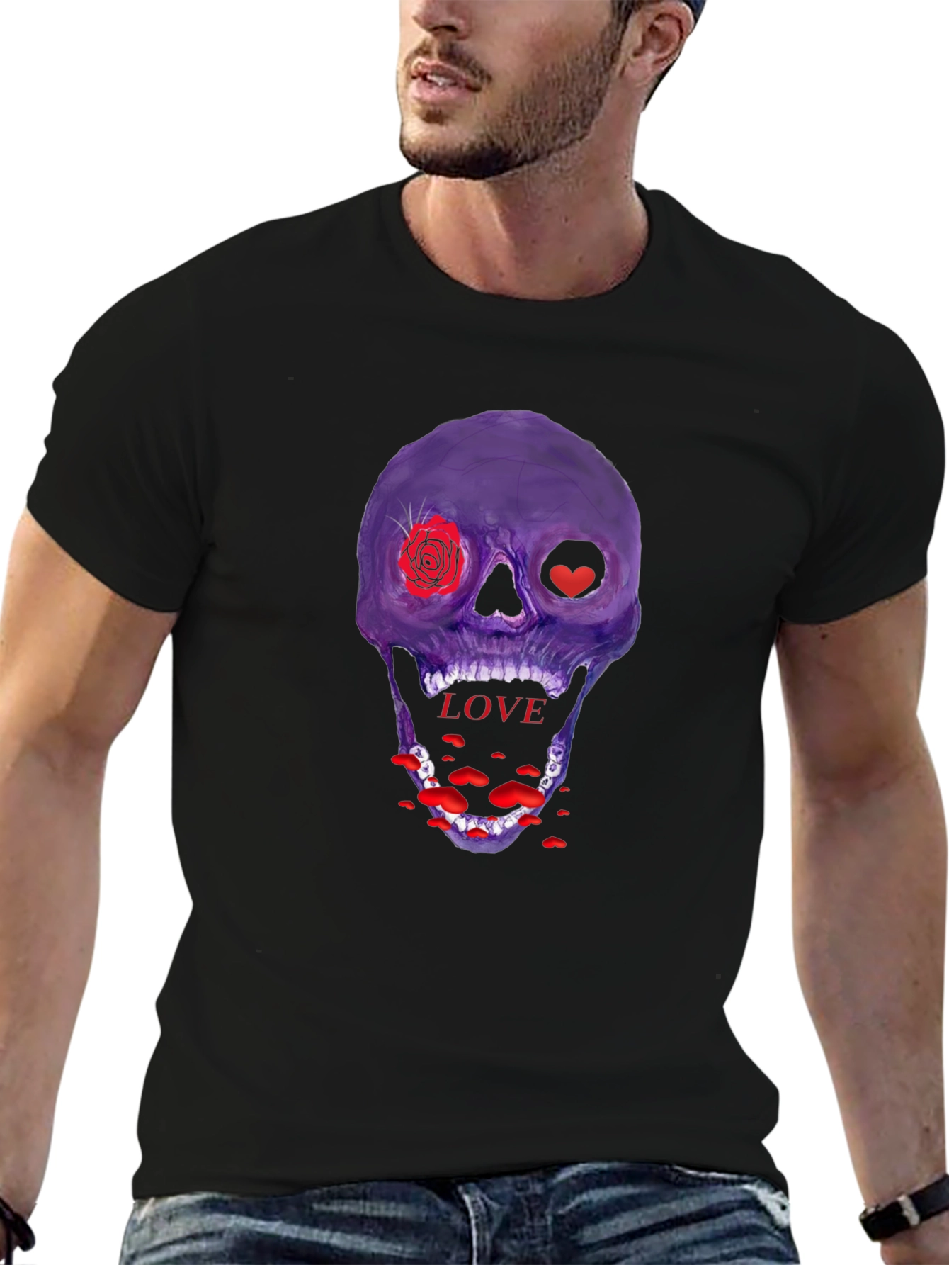 Love Skull Graphic Tee - Unique Design