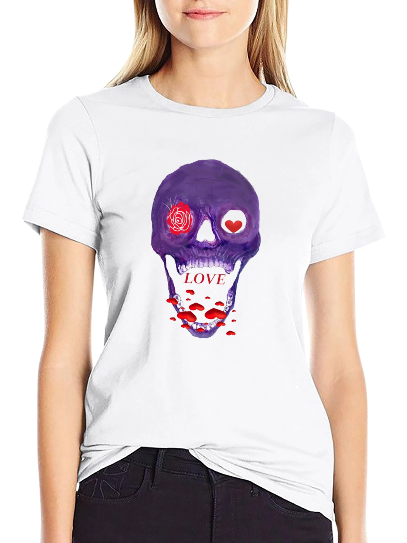 Love Skull Graphic Tee - Unique Design