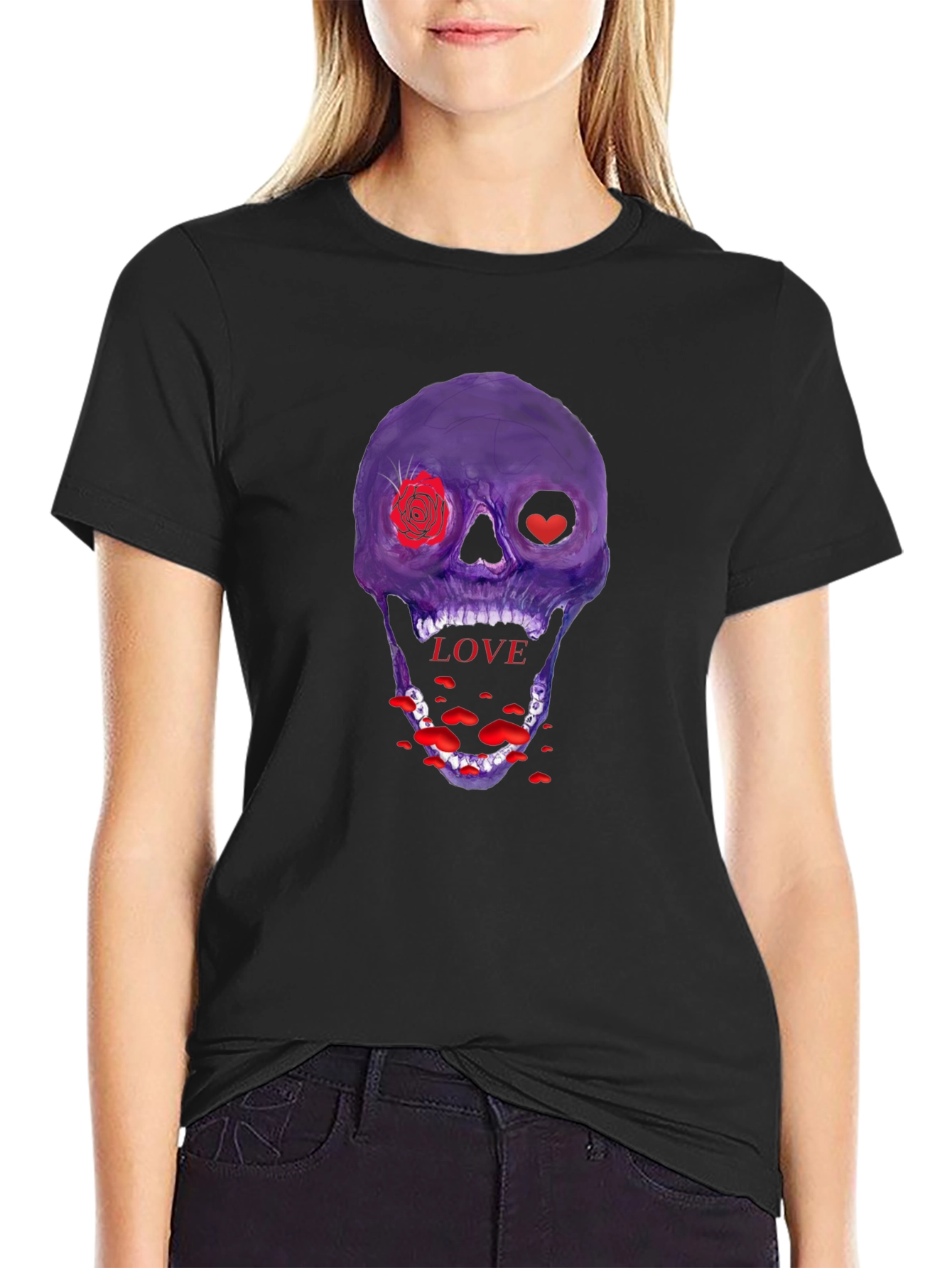 Love Skull Graphic Tee - Unique Design