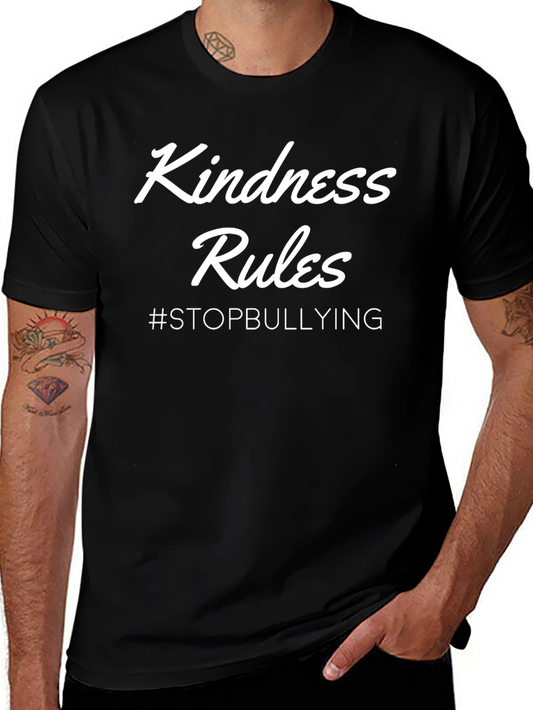 Kindness Rules #StopBullying Black T-Shirt