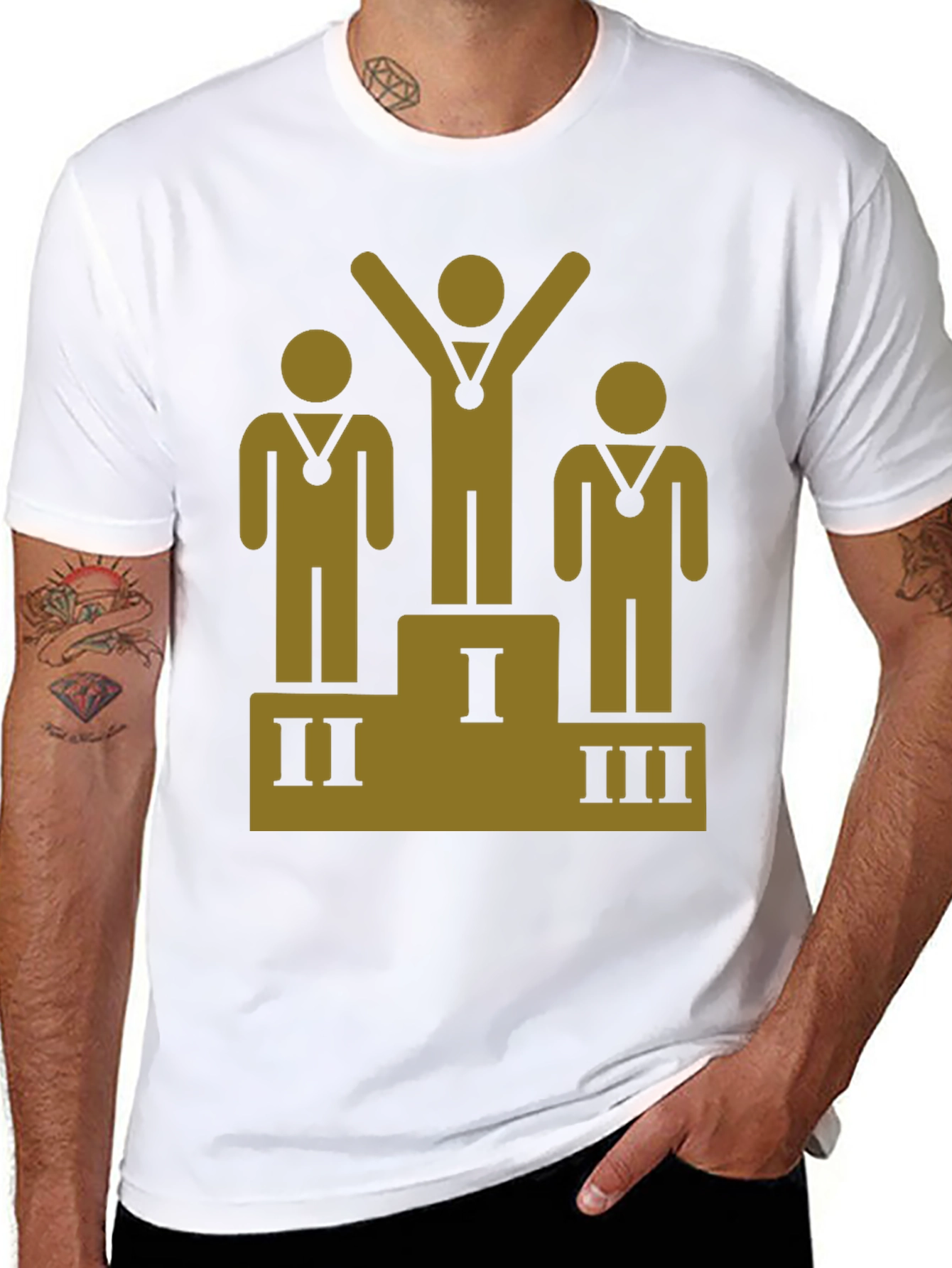 Podium Winner Graphic Tee - Black Cotton T-Shirt