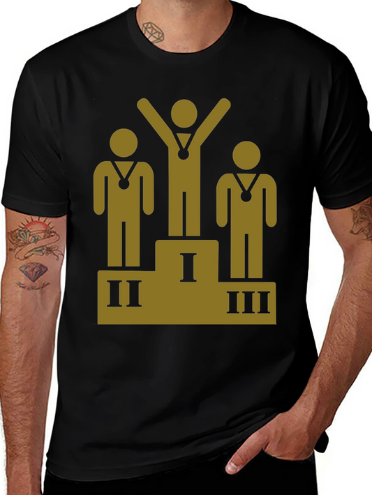 Podium Winner Graphic Tee - Black Cotton T-Shirt
