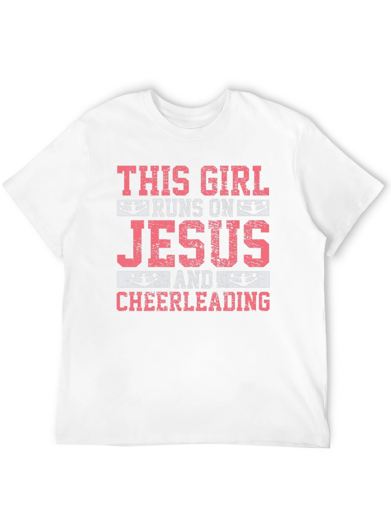 This Girl Runs on Jesus & Cheerleading T-Shirt