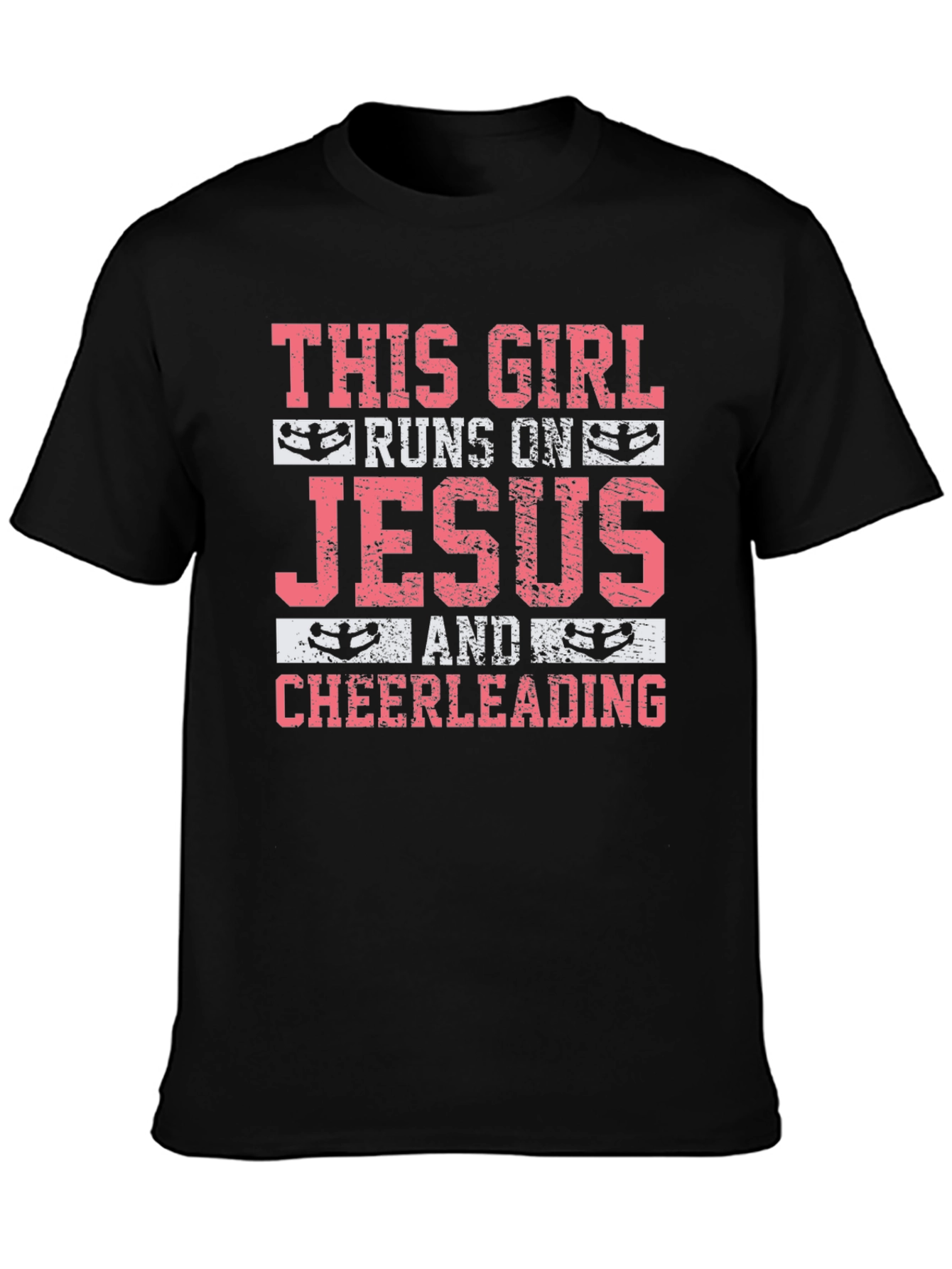 This Girl Runs on Jesus & Cheerleading T-Shirt