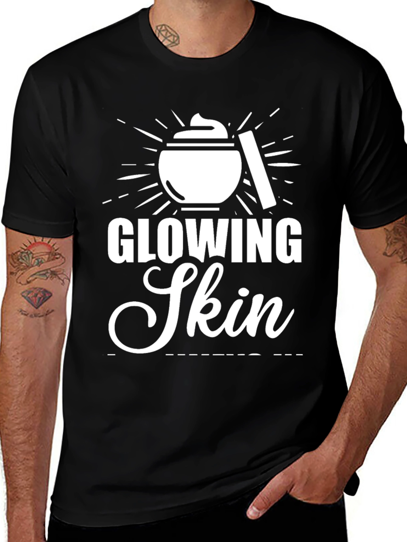 Glowing Skin T-Shirt Black Casual Tee