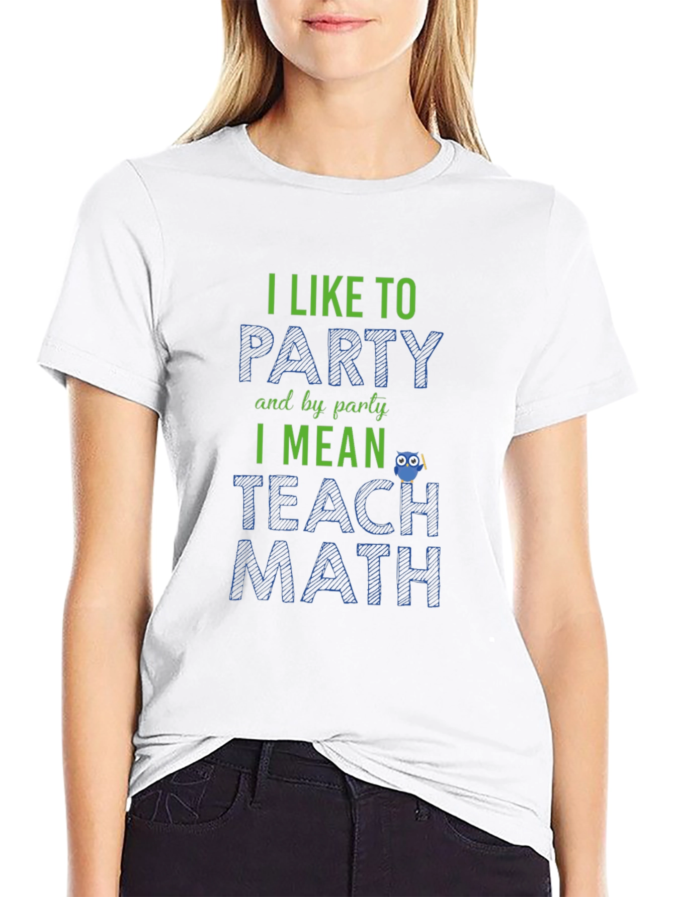 I Like to Party Teach Math Black T-Shirt