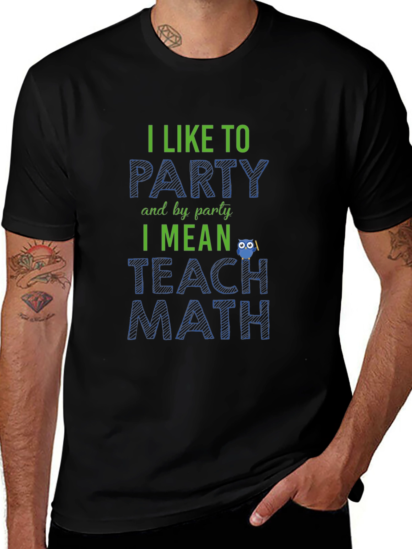 I Like to Party Teach Math Black T-Shirt