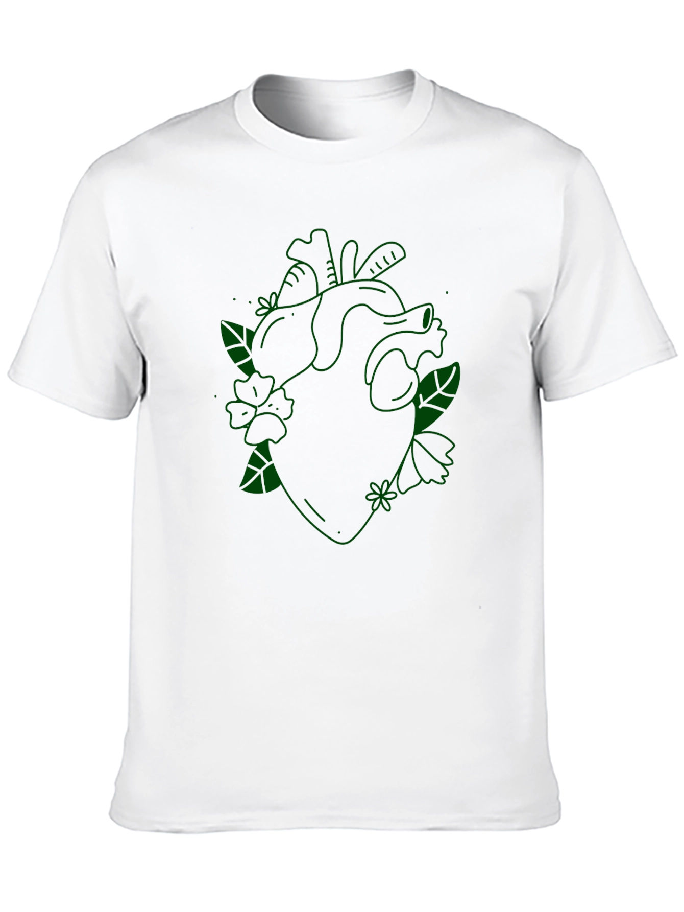 Floral Heart Graphic Tee - Black