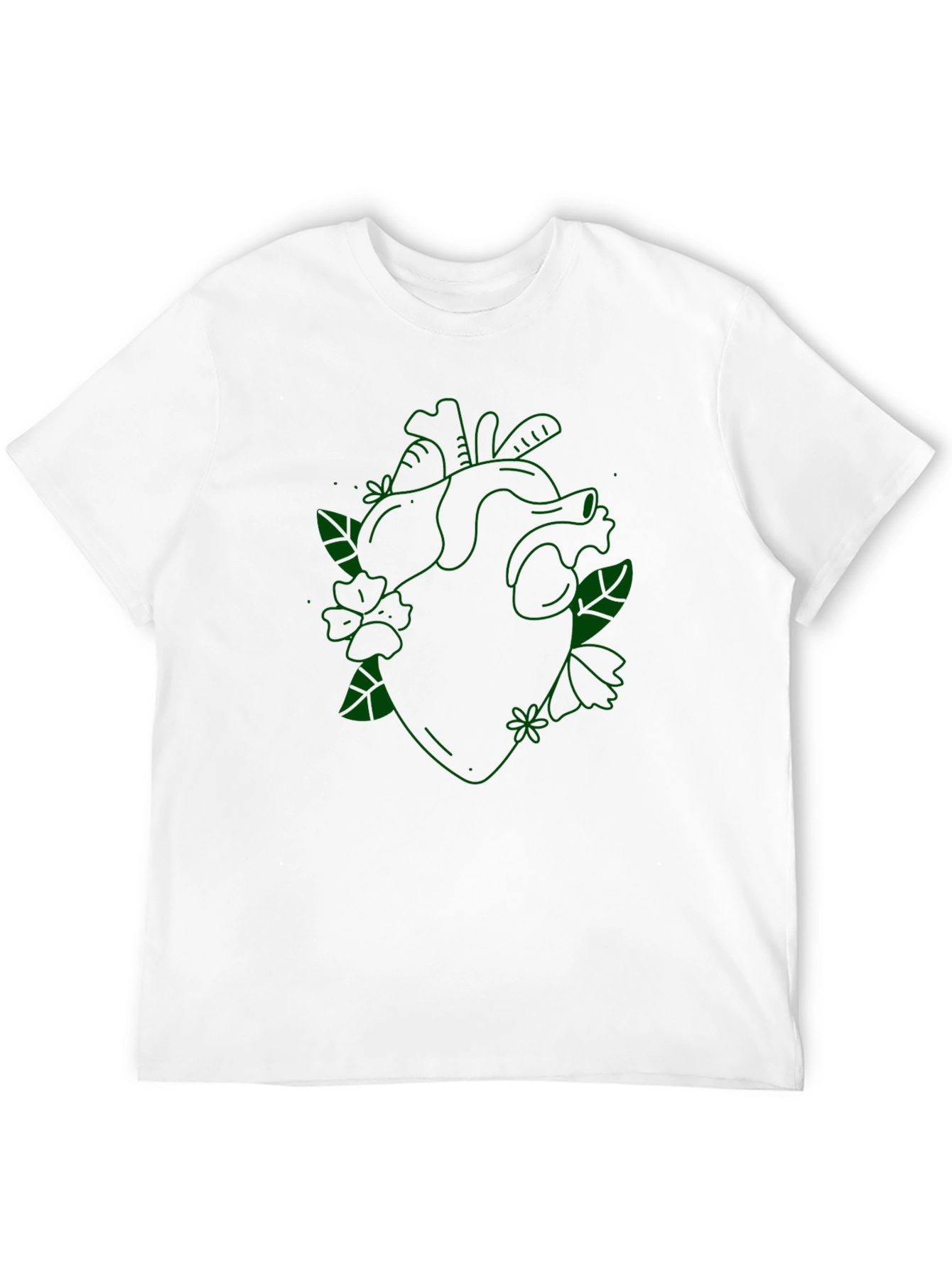 Floral Heart Graphic Tee - Black