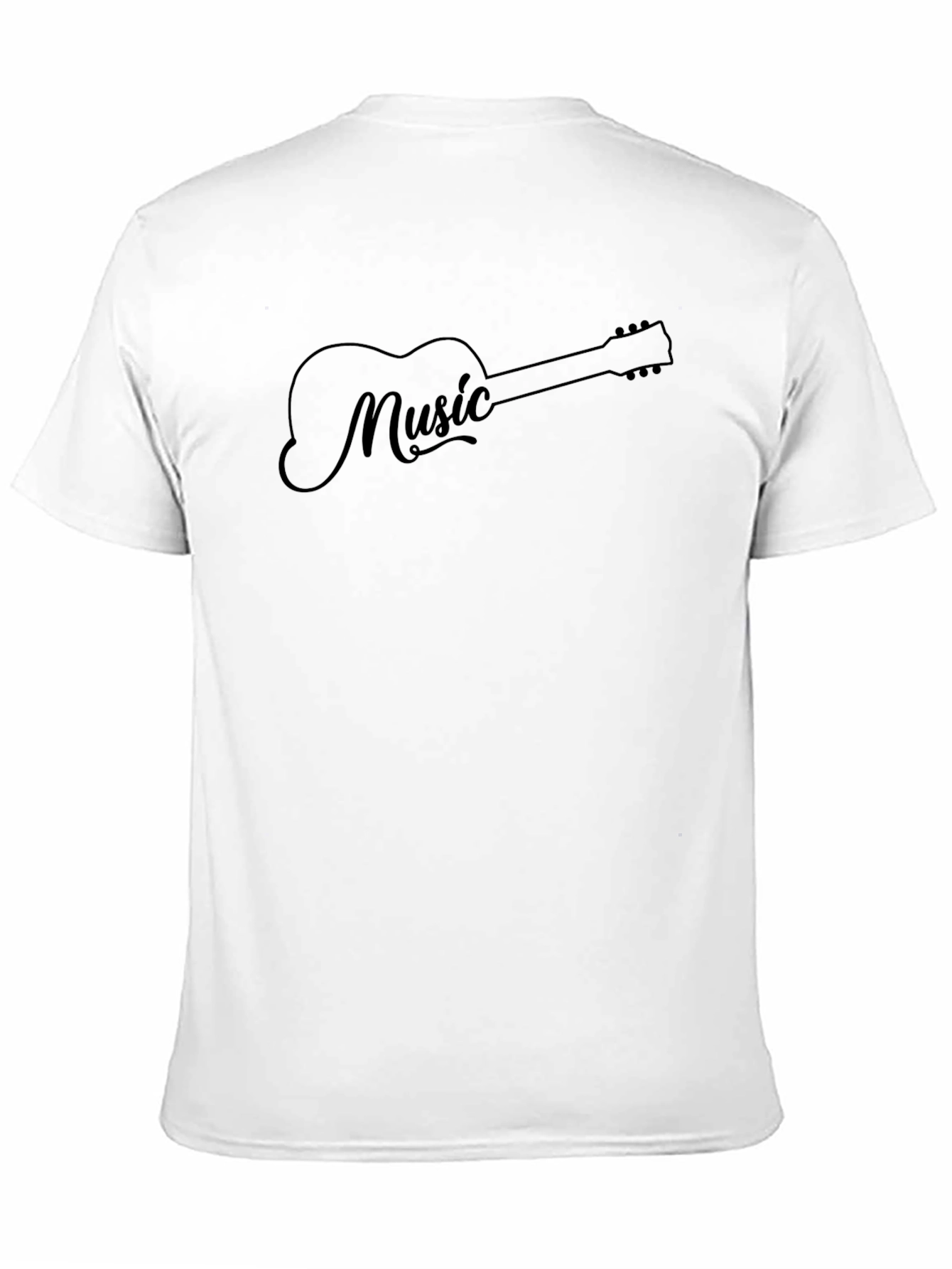Music Guitar Graphic Tee - Black Cotton T-Shirt