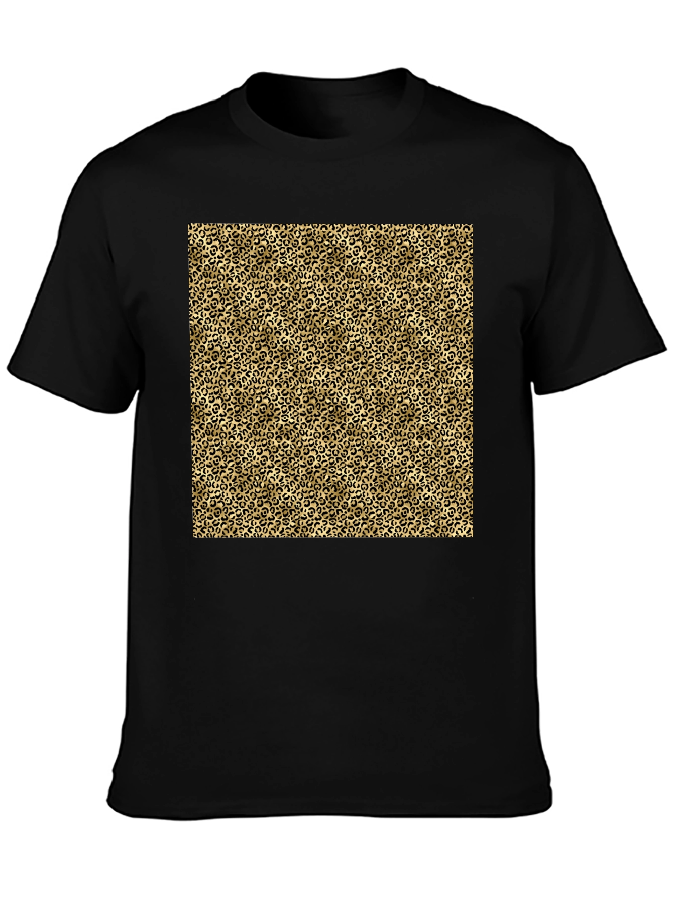 Leopard Print Tee - Stylish Black T-Shirt