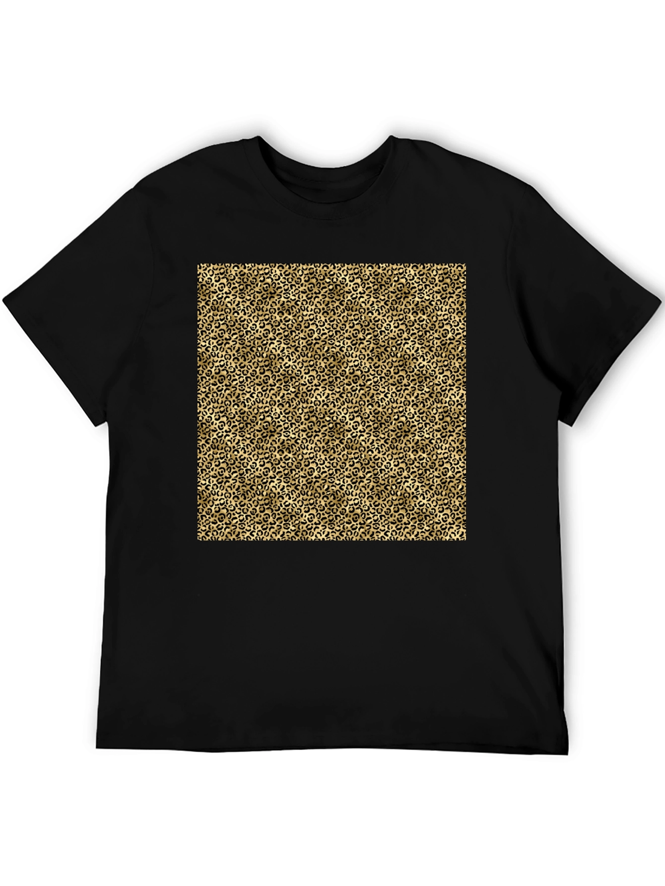 Leopard Print Tee - Stylish Black T-Shirt