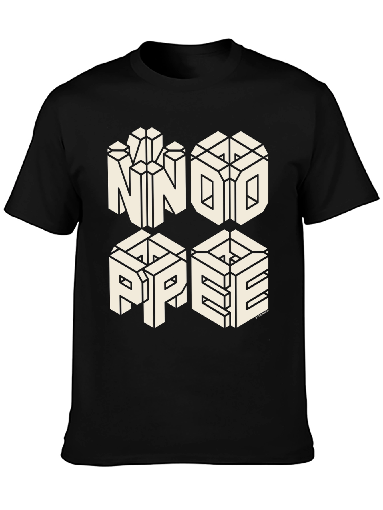 Optical Illusion Graphic Tee - NNOO PPEE Black T-Shirt