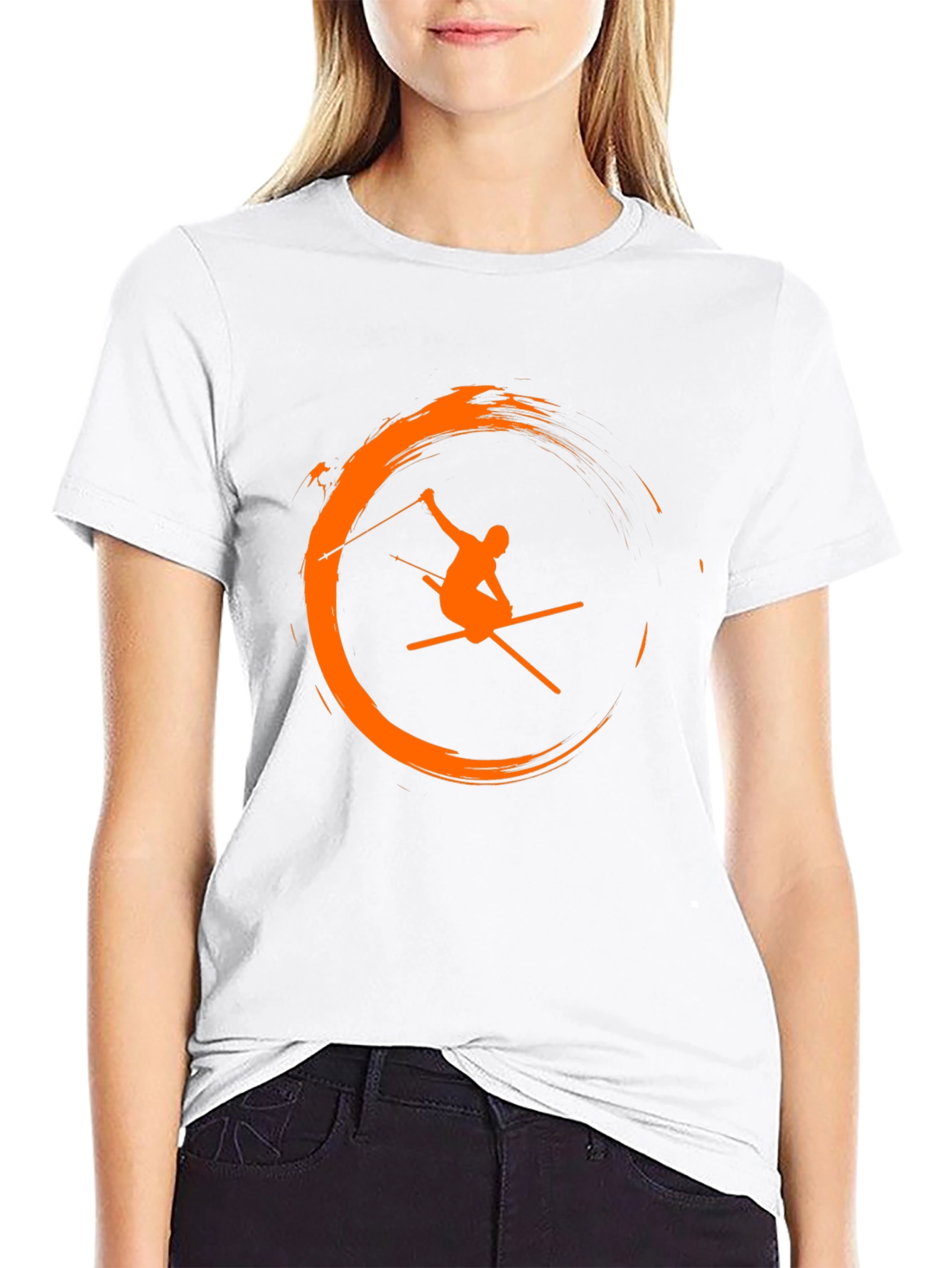 Skiing Graphic Tee - Mens Black T-Shirt