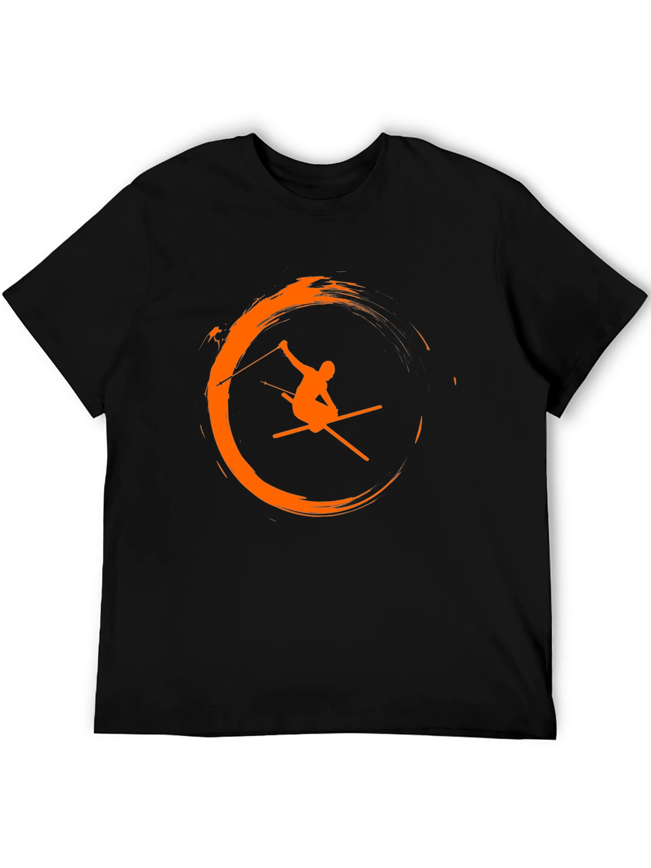 Skiing Graphic Tee - Mens Black T-Shirt