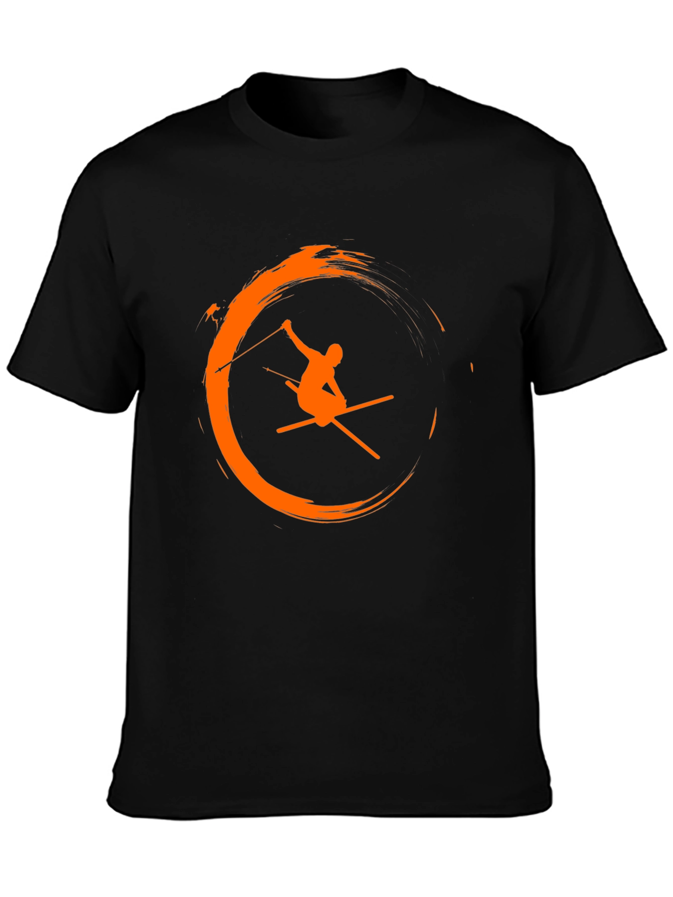 Skiing Graphic Tee - Mens Black T-Shirt