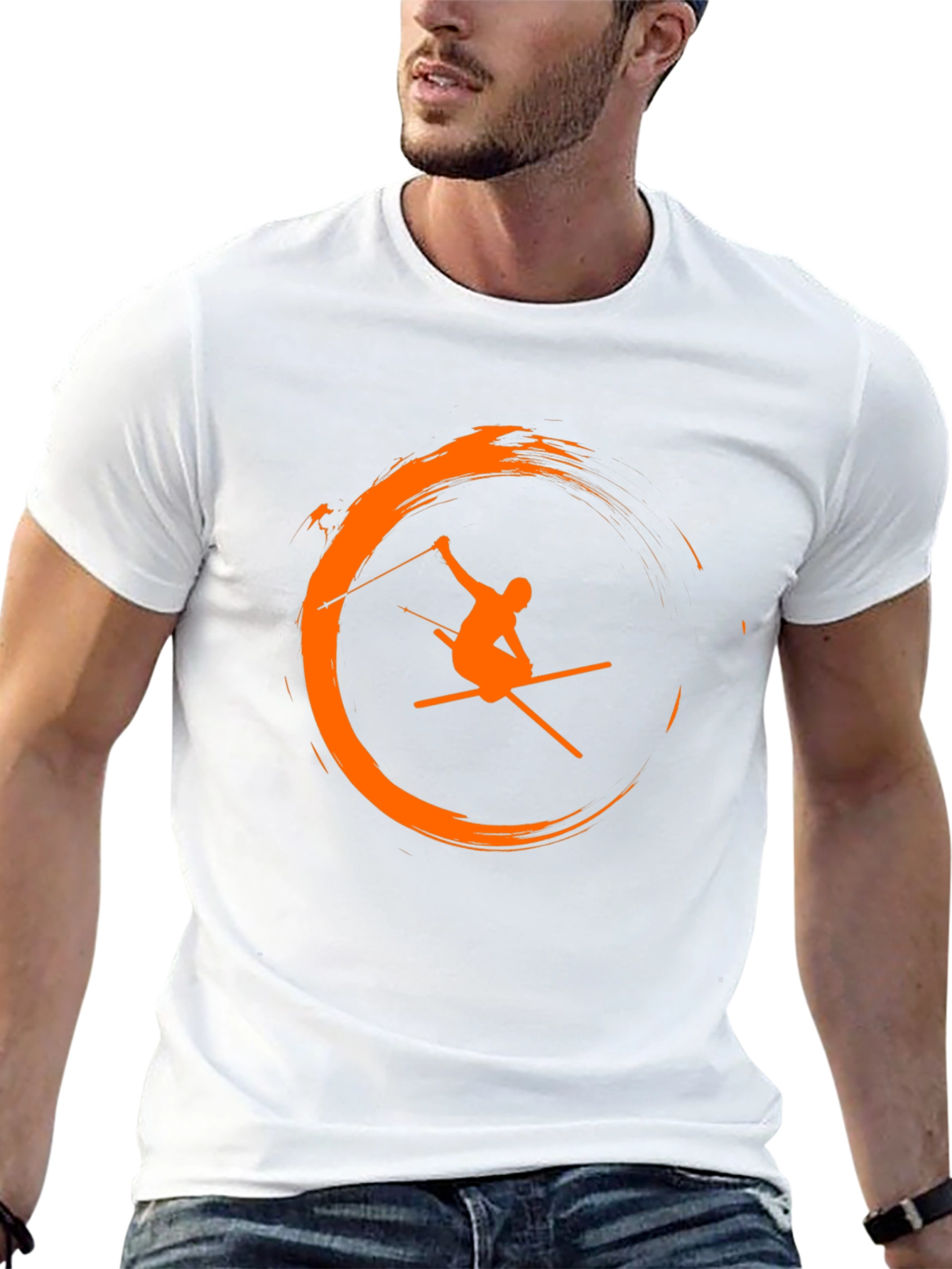 Skiing Graphic Tee - Mens Black T-Shirt