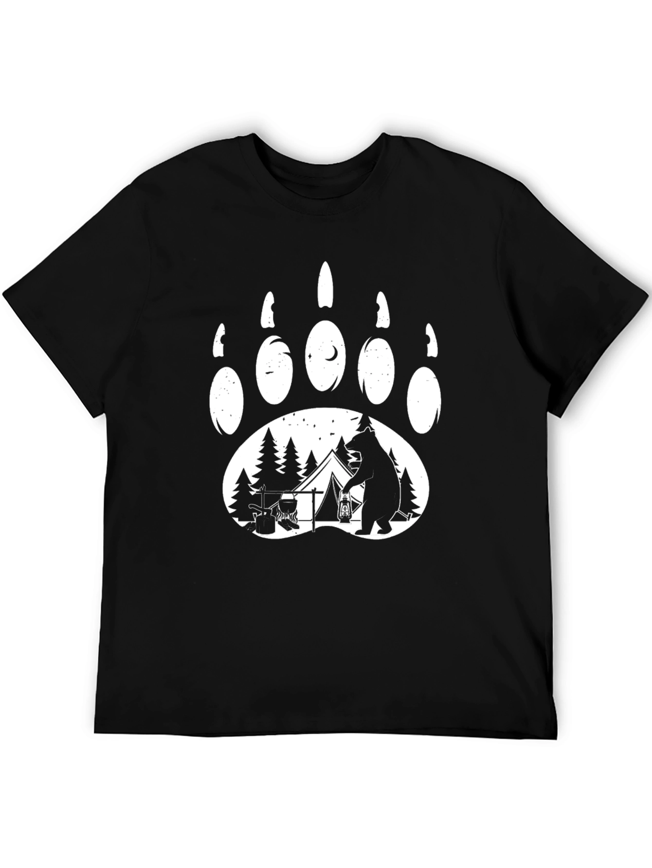 Bear Paw Camping T-Shirt - Nature Adventure Tee