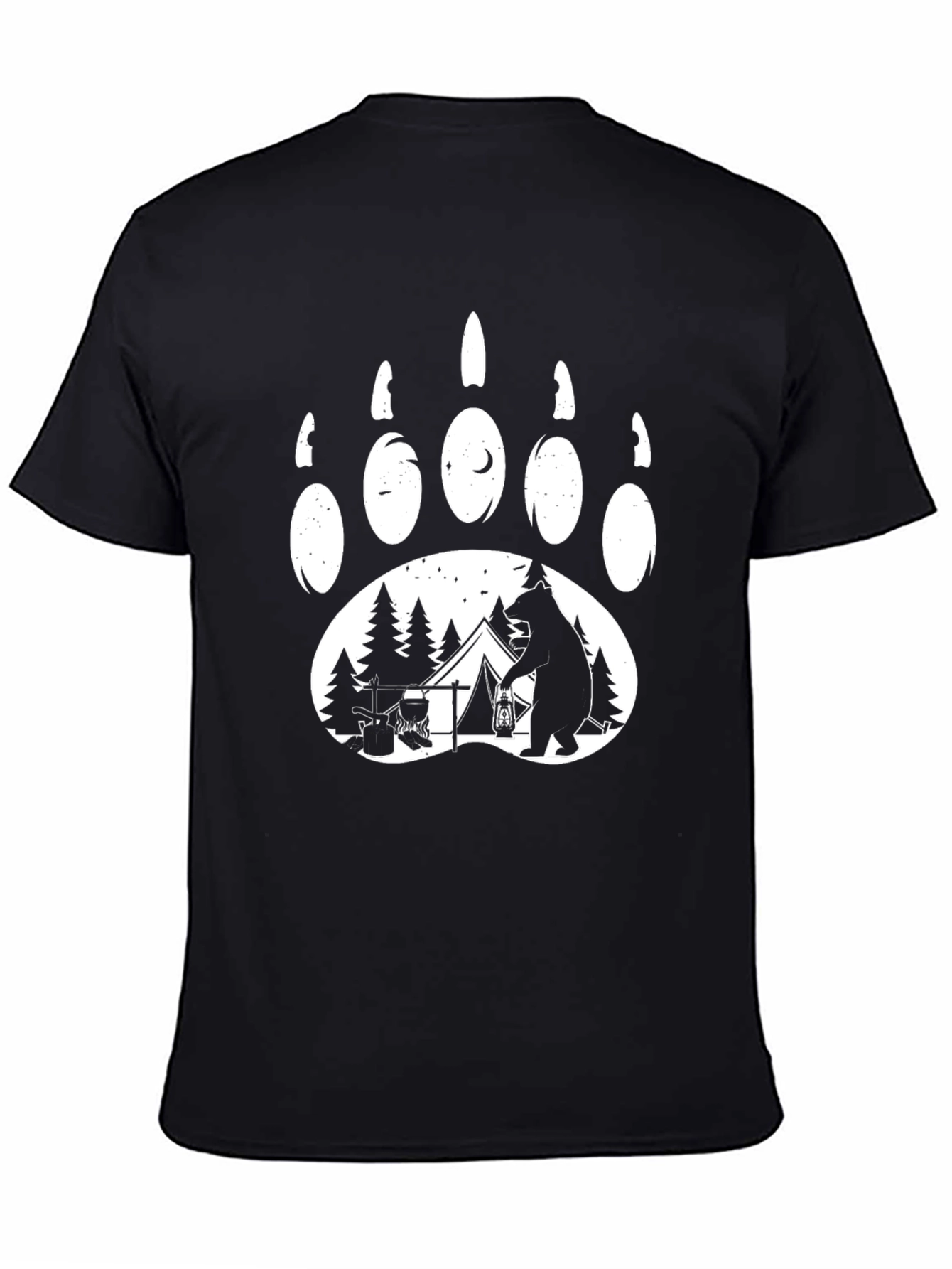 Bear Paw Camping T-Shirt - Nature Adventure Tee
