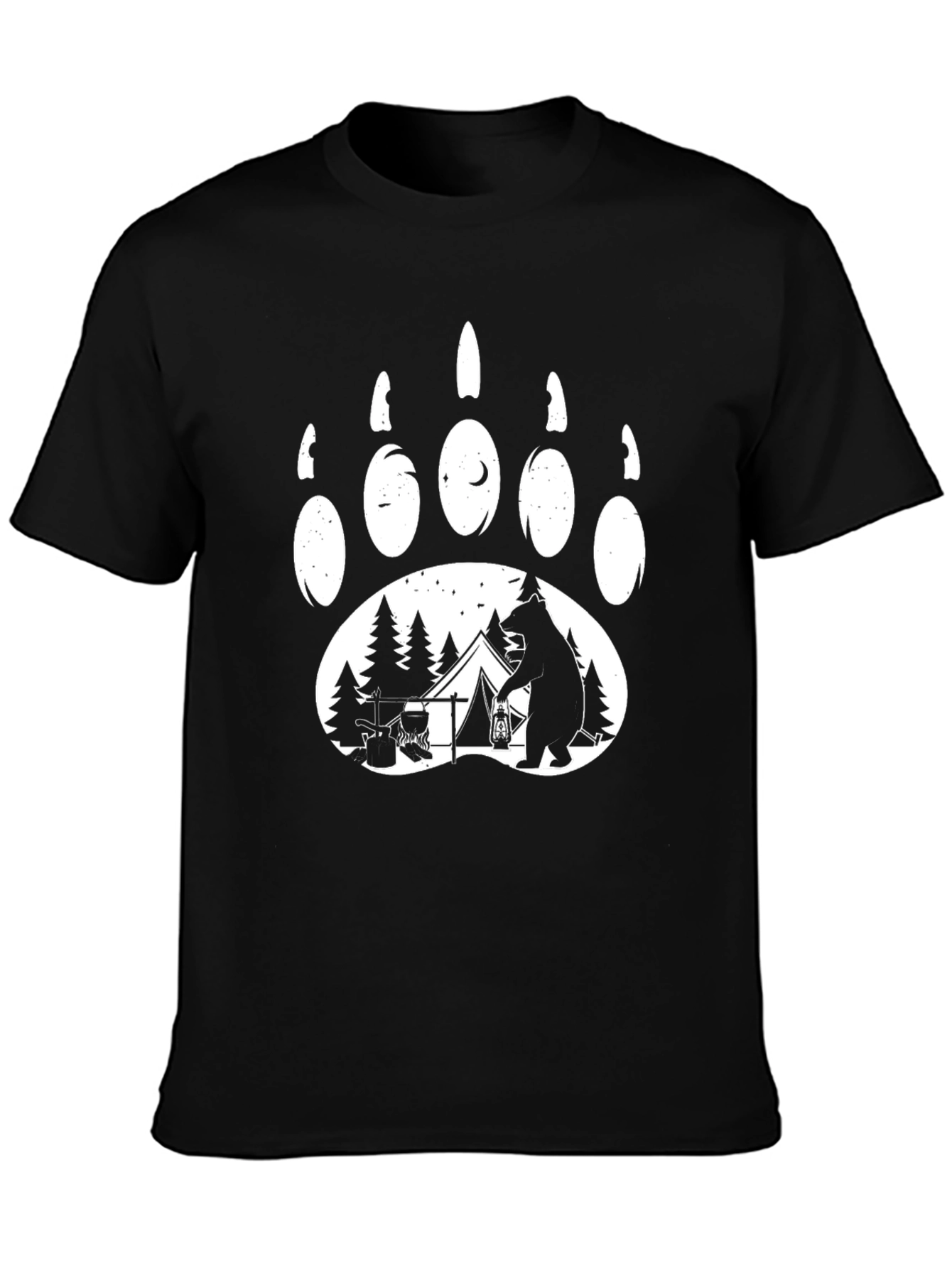 Bear Paw Camping T-Shirt - Nature Adventure Tee