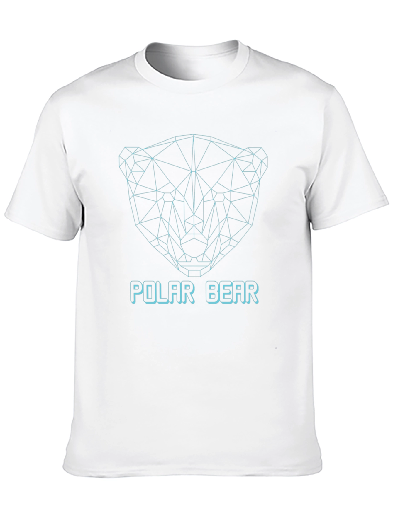Geometric Polar Bear Graphic T-Shirt - Black