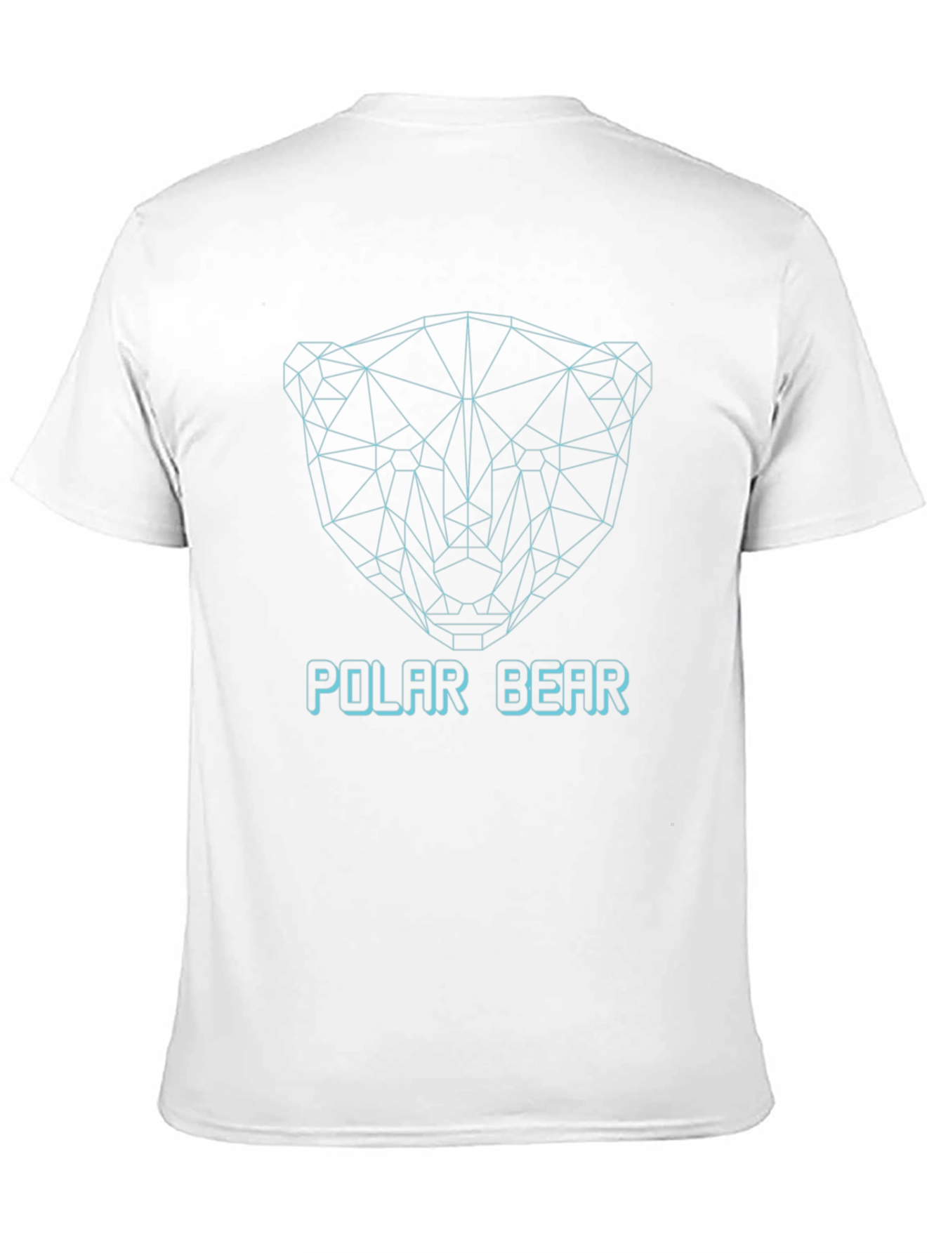 Geometric Polar Bear Graphic T-Shirt - Black