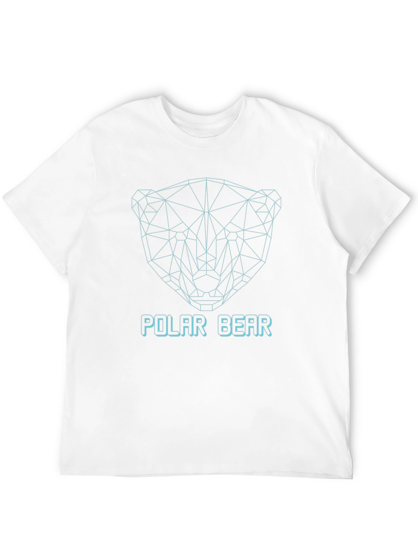 Geometric Polar Bear Graphic T-Shirt - Black