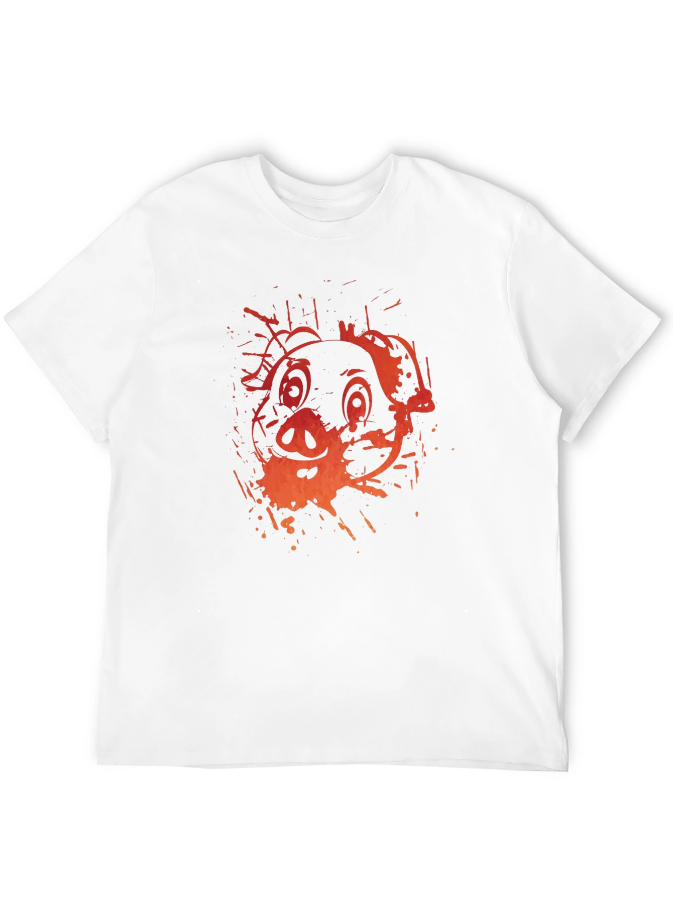 Pig Graphic Print Black T-Shirt