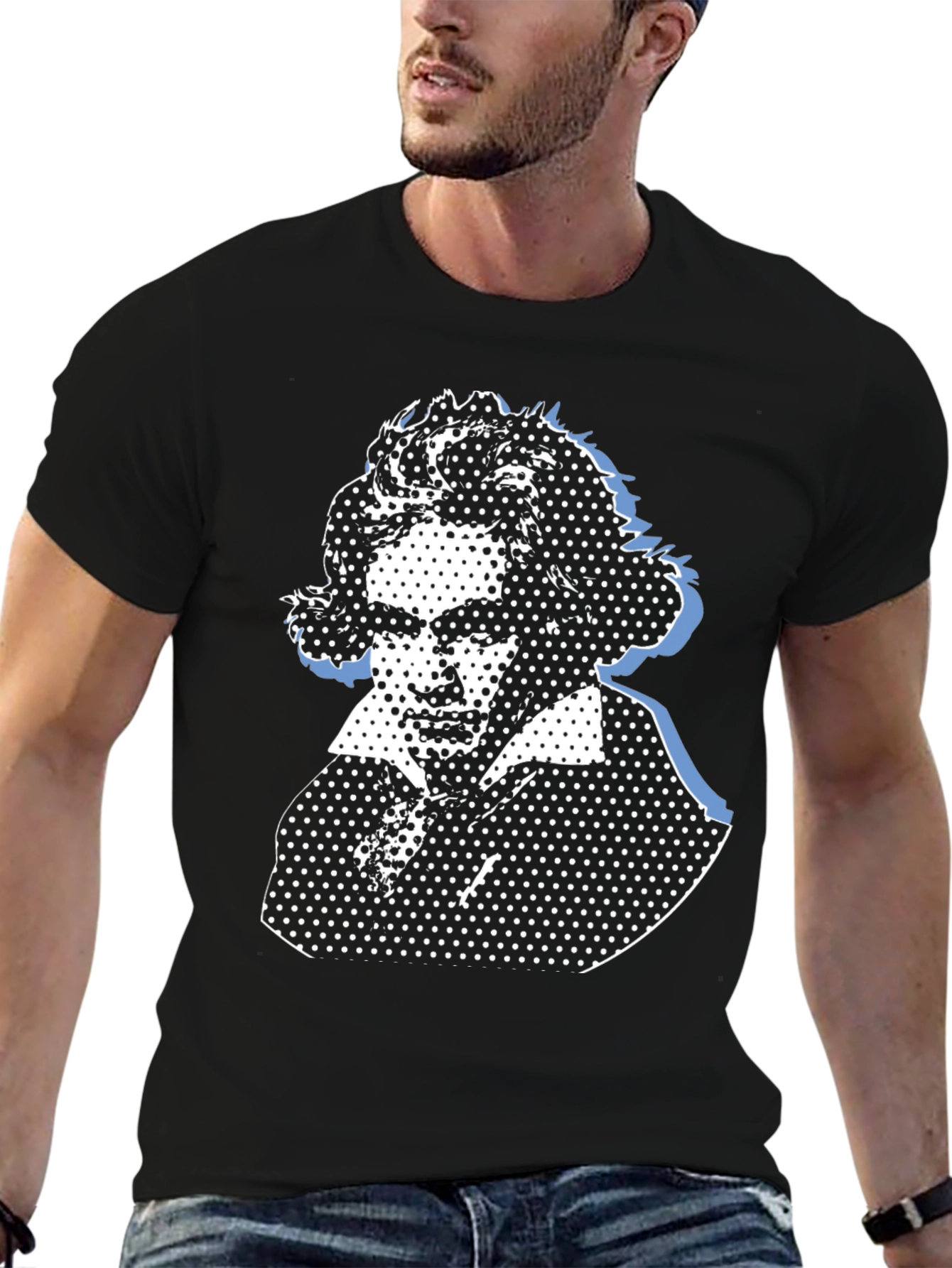 Beethoven Portrait Black Graphic Tee